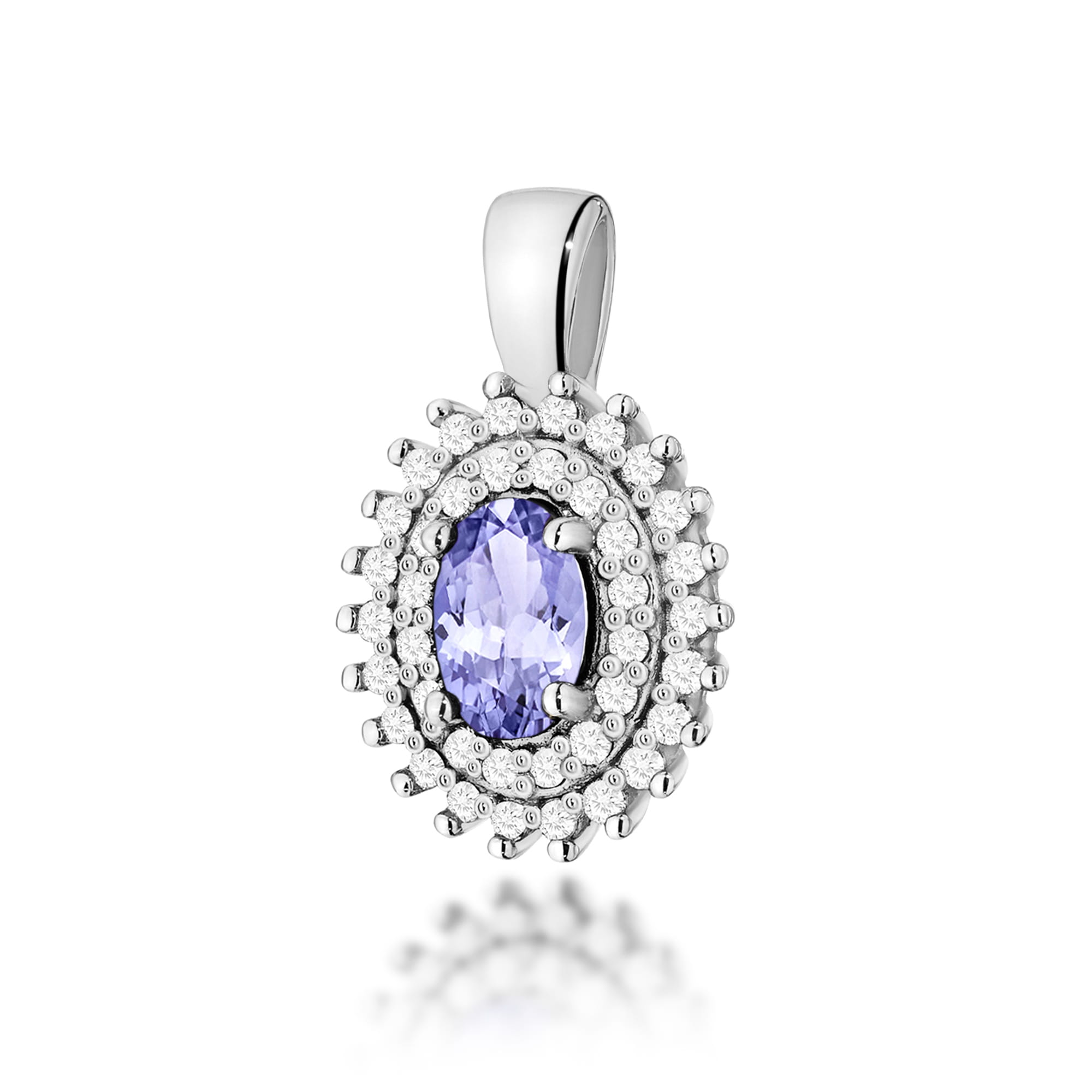 Auksinis Pakabukas Su Tanzanitu Ir Deimantais