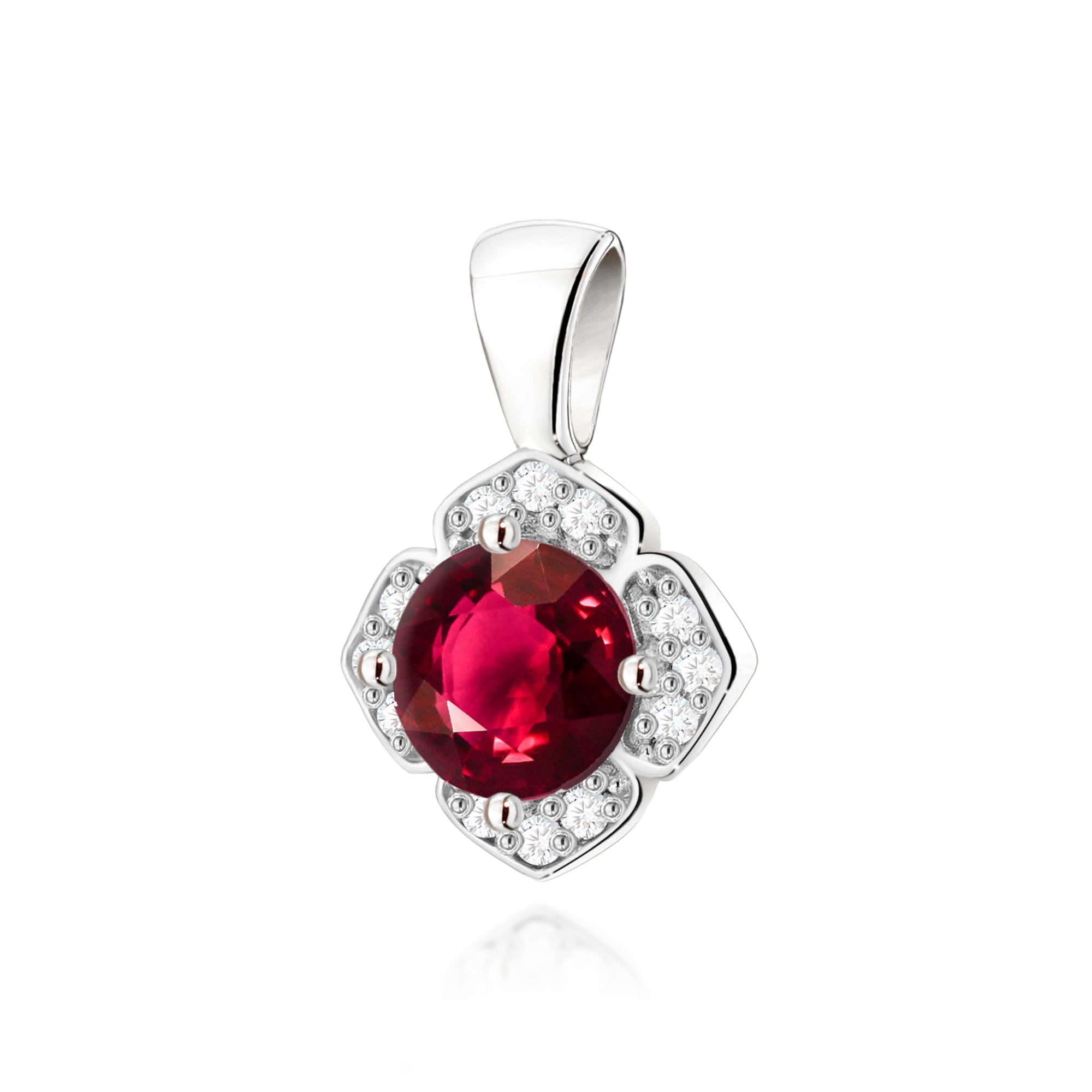 Gold Pendant With Ruby And Diamonds