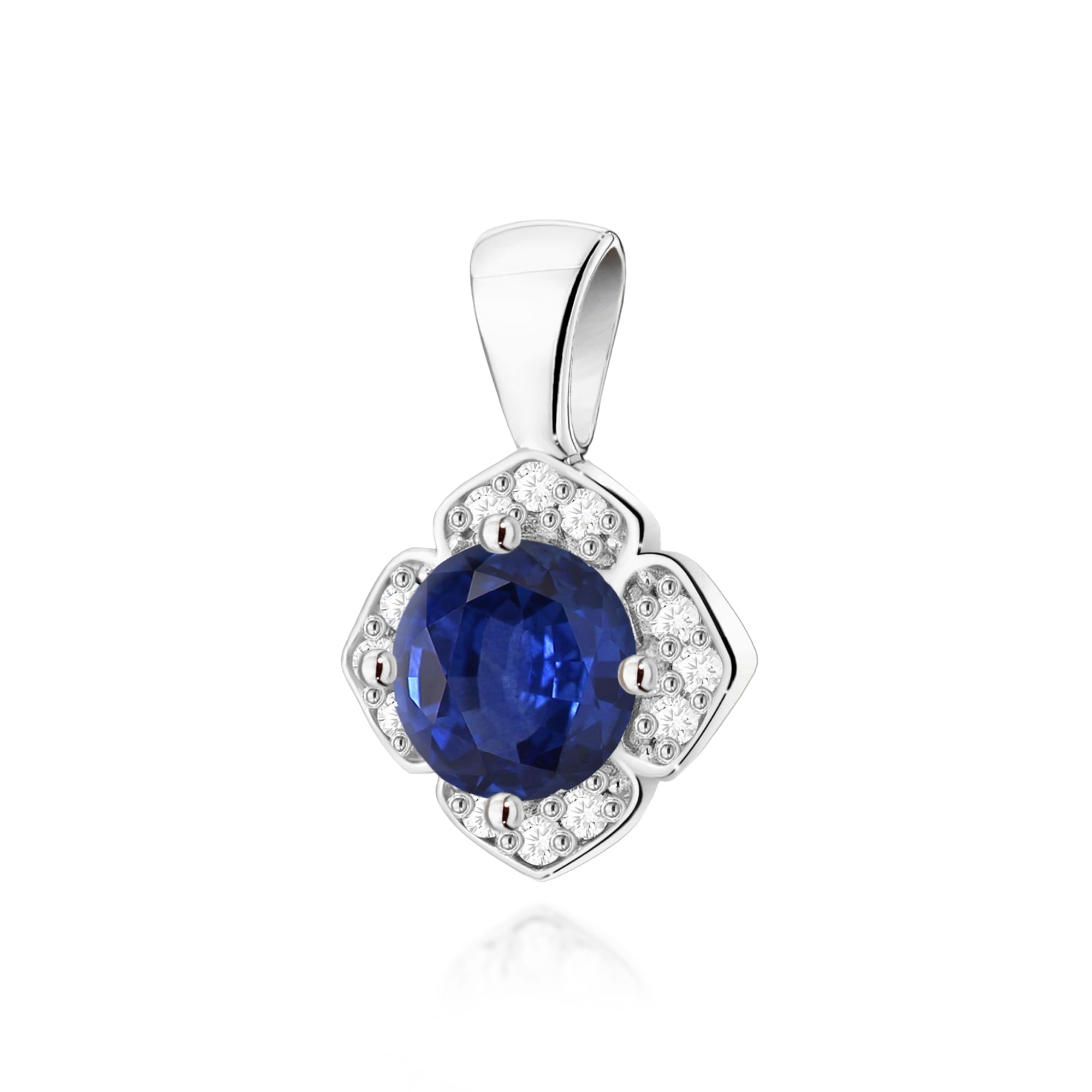 Gold Pendant With Sapphire And Diamonds