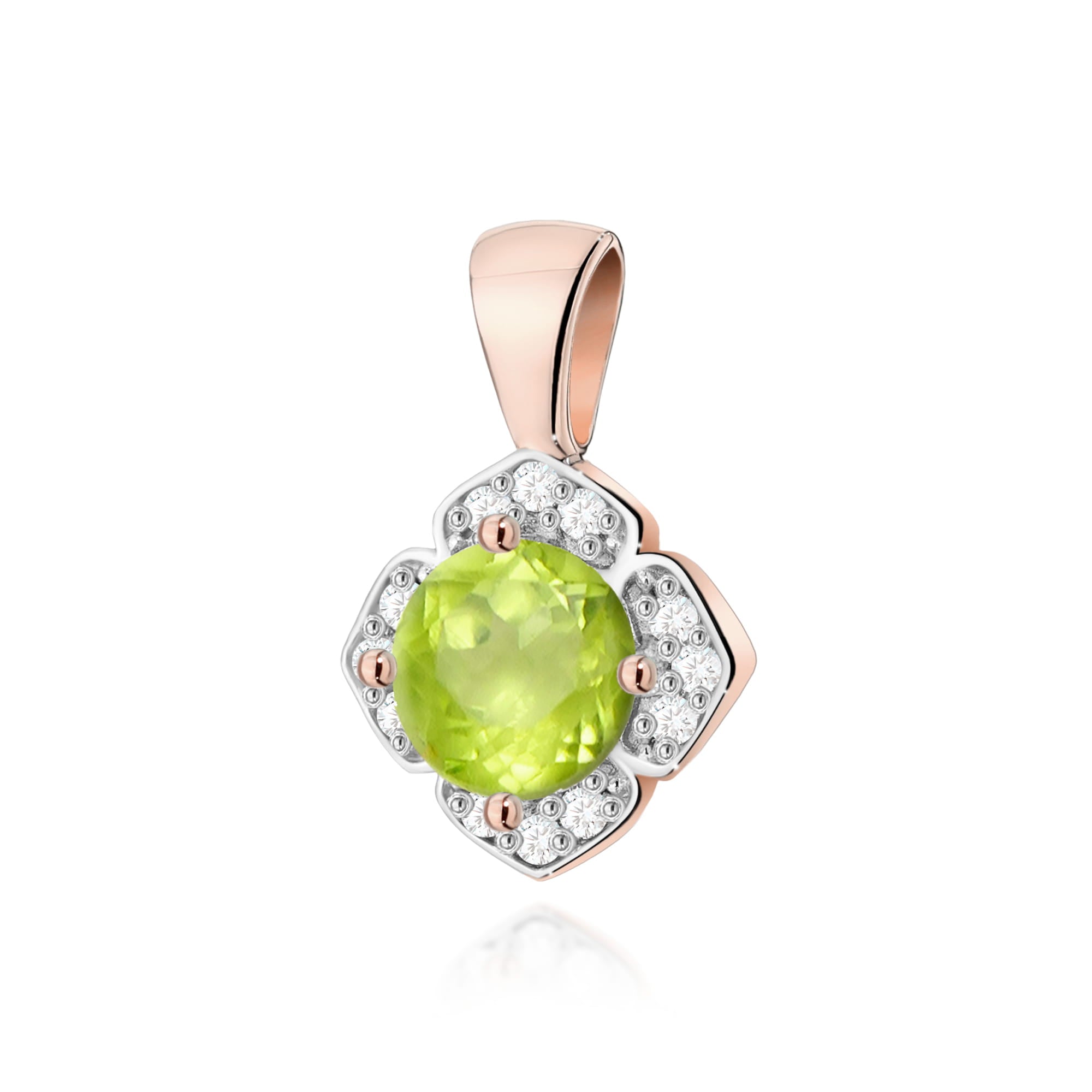 Gold Pendant With Peridot And Diamonds