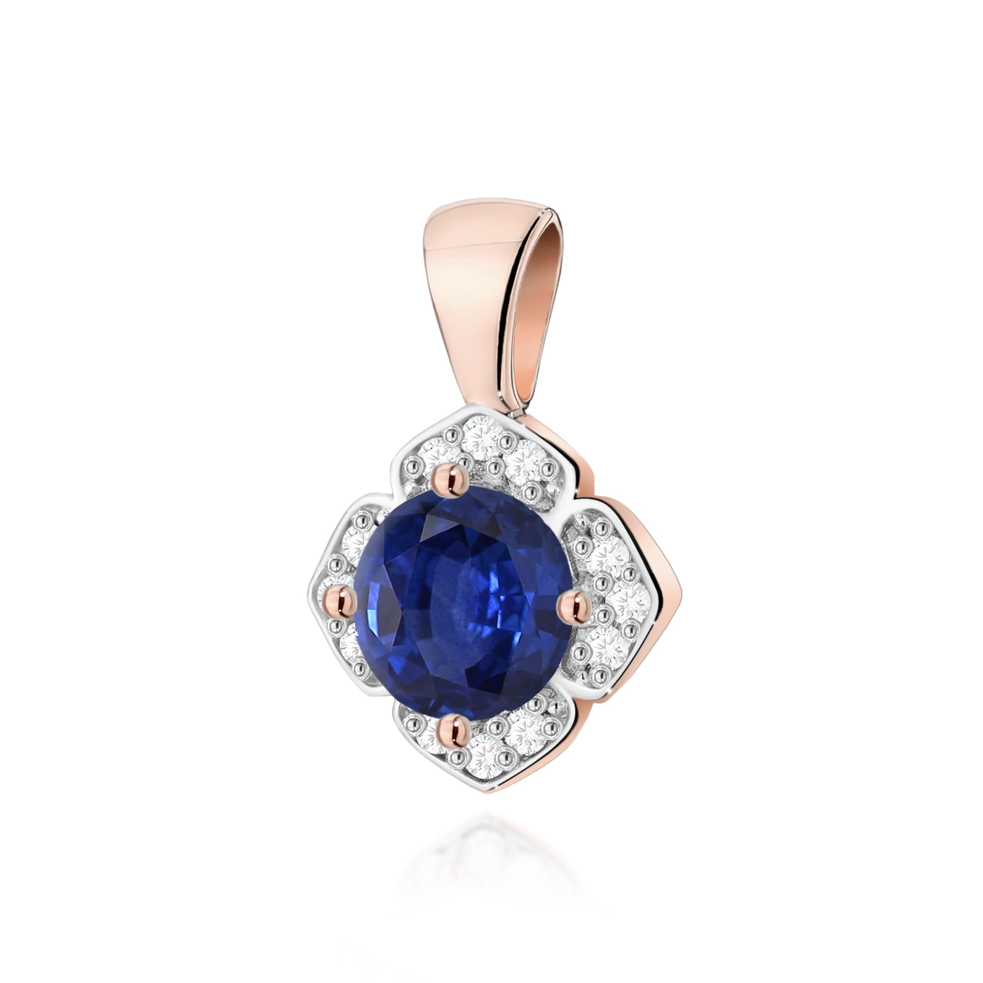 Gold Pendant With Sapphire And Diamonds