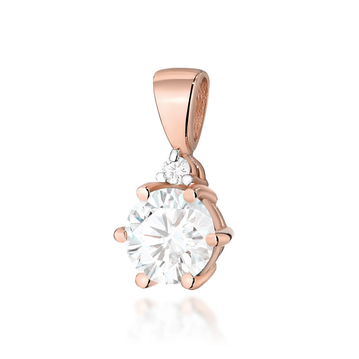 Gold Pendant With White Sapphire And Diamonds