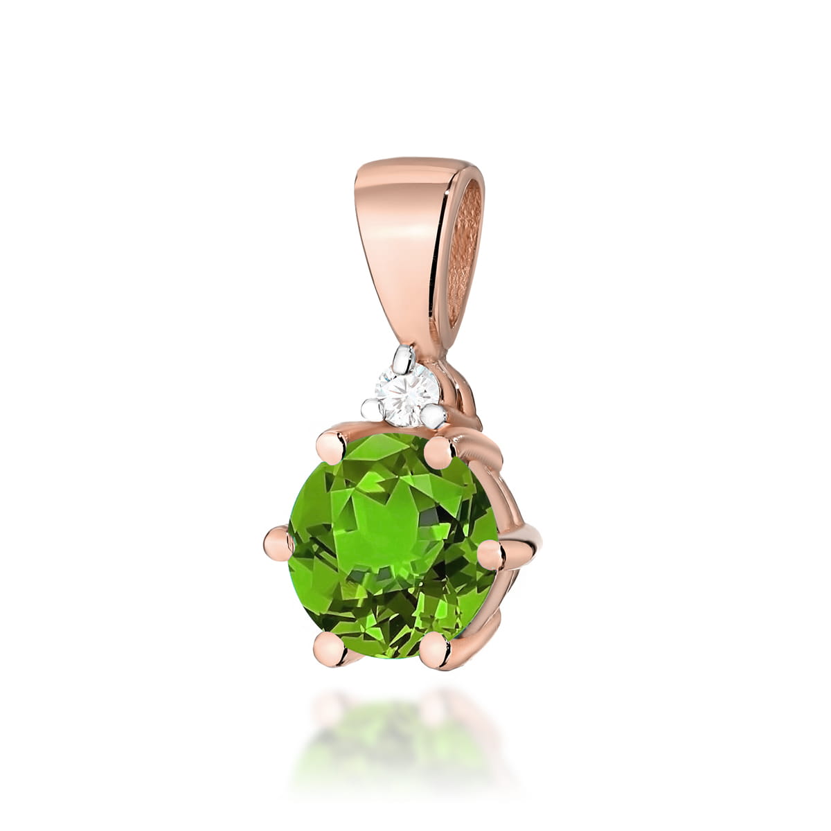 Gold Pendant With Peridot And Diamonds
