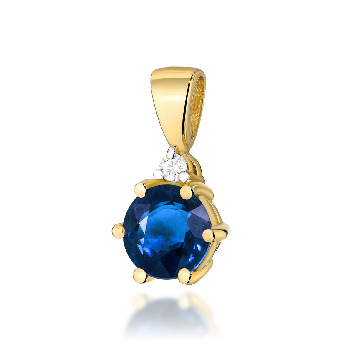 Gold Pendant With Sapphire And Diamonds