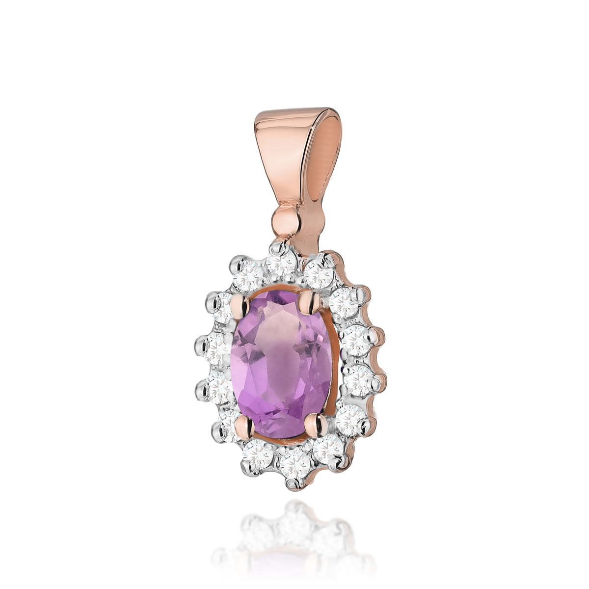 Gold Pendant With Amethyst And Diamonds