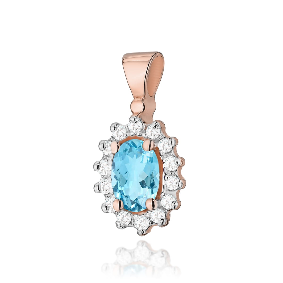 Gold Pendant With Topaz And Diamonds