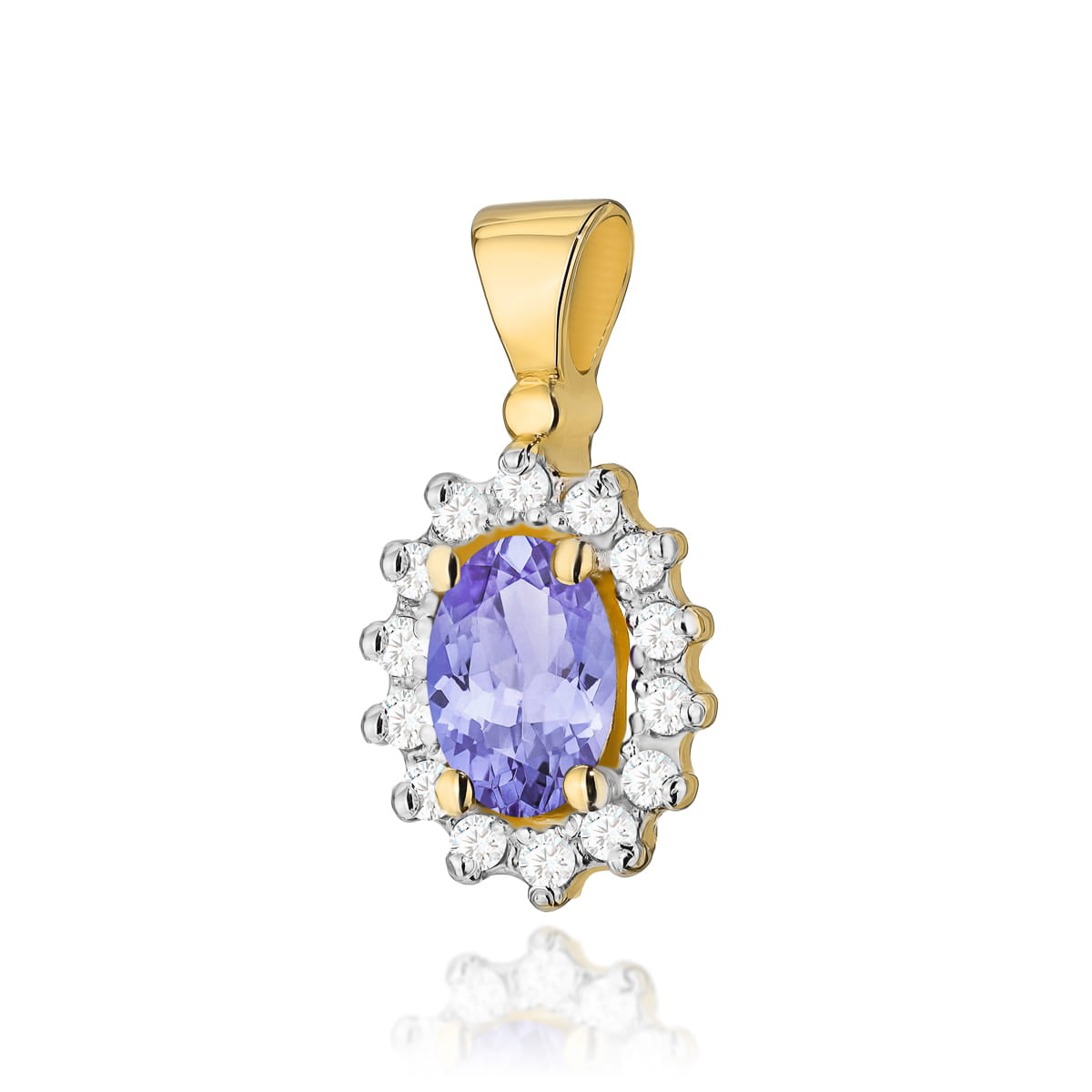 Gold Pendant With Tanzanite And Diamonds