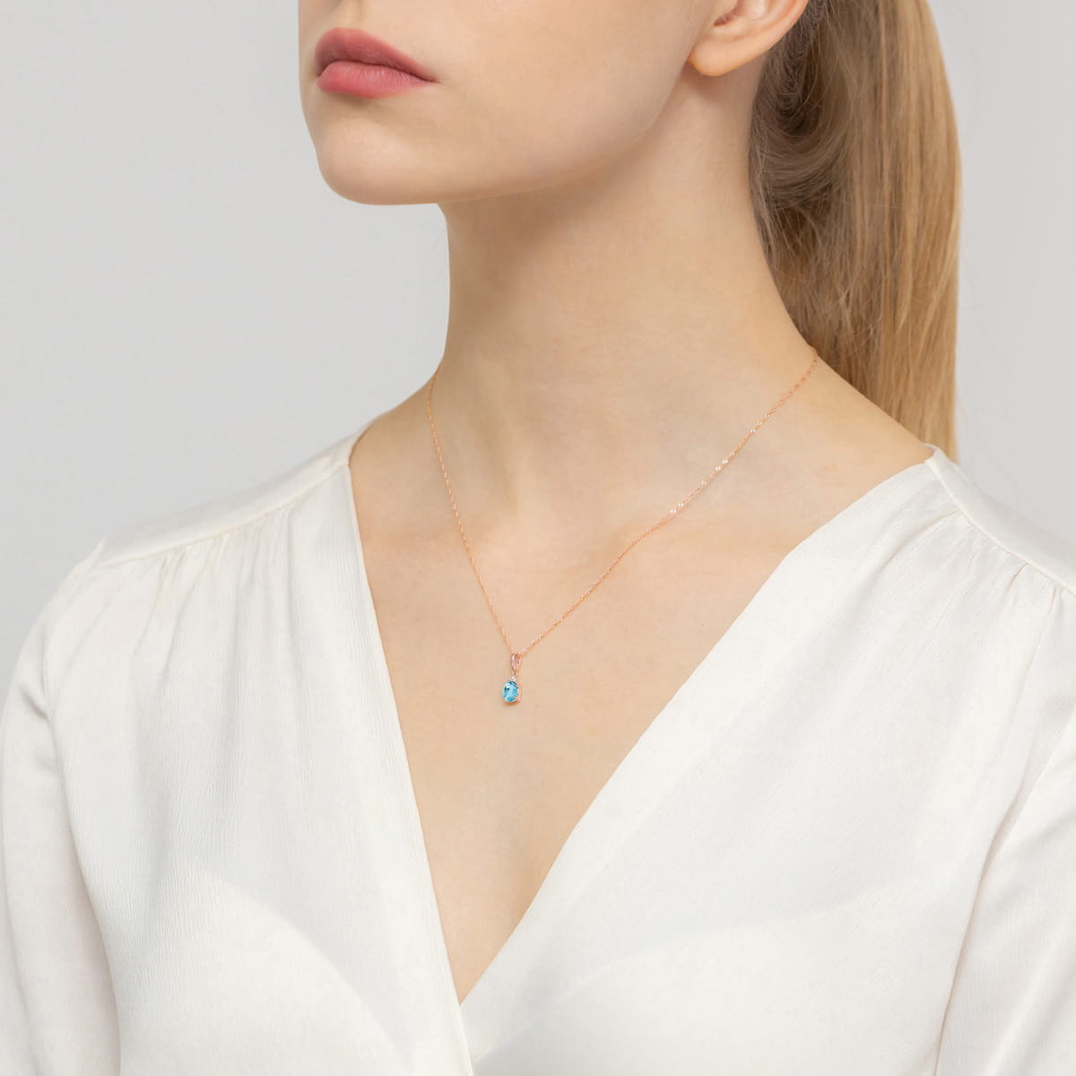 Gold Pendant With Topaz And Diamonds