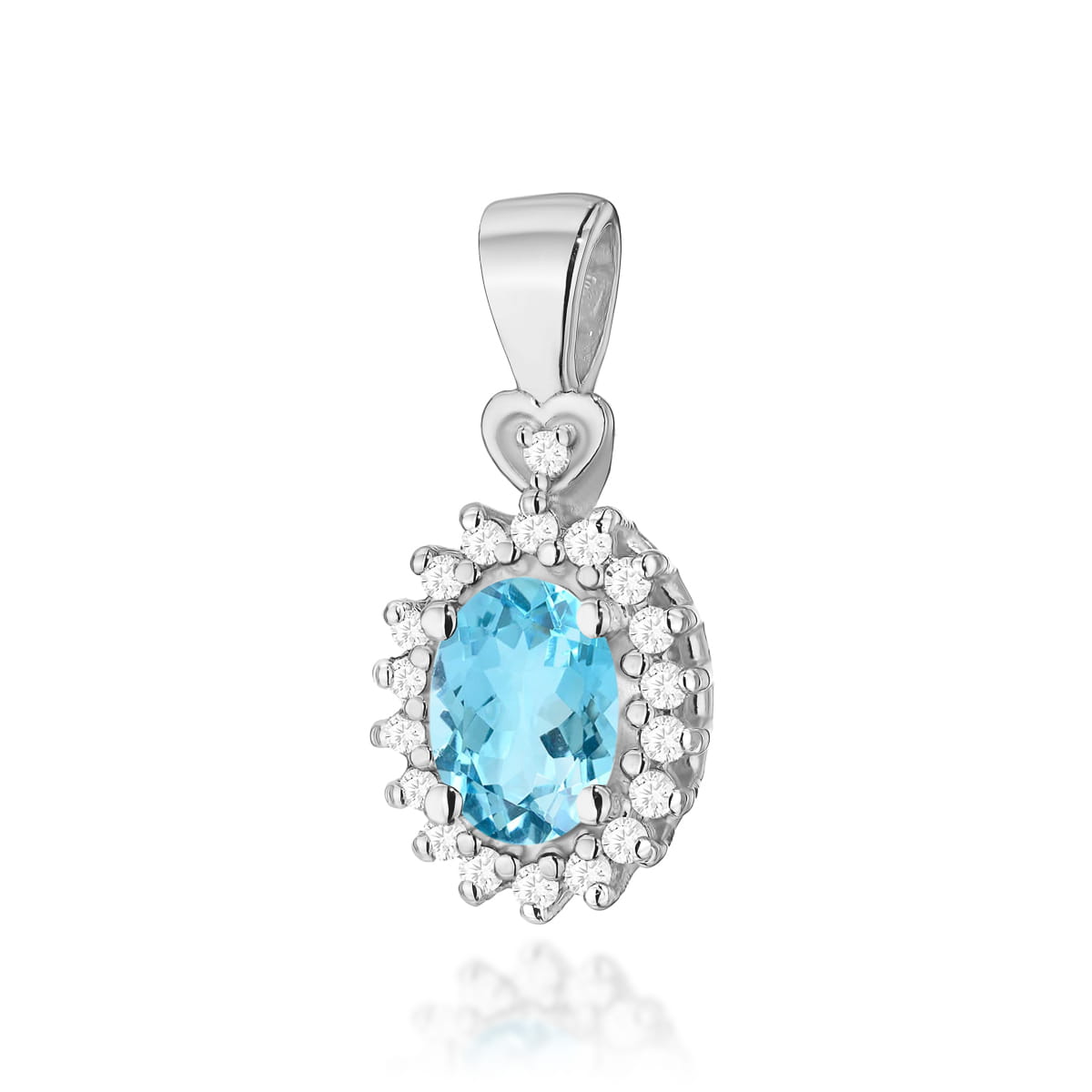 Gold Pendant With Topaz And Diamonds