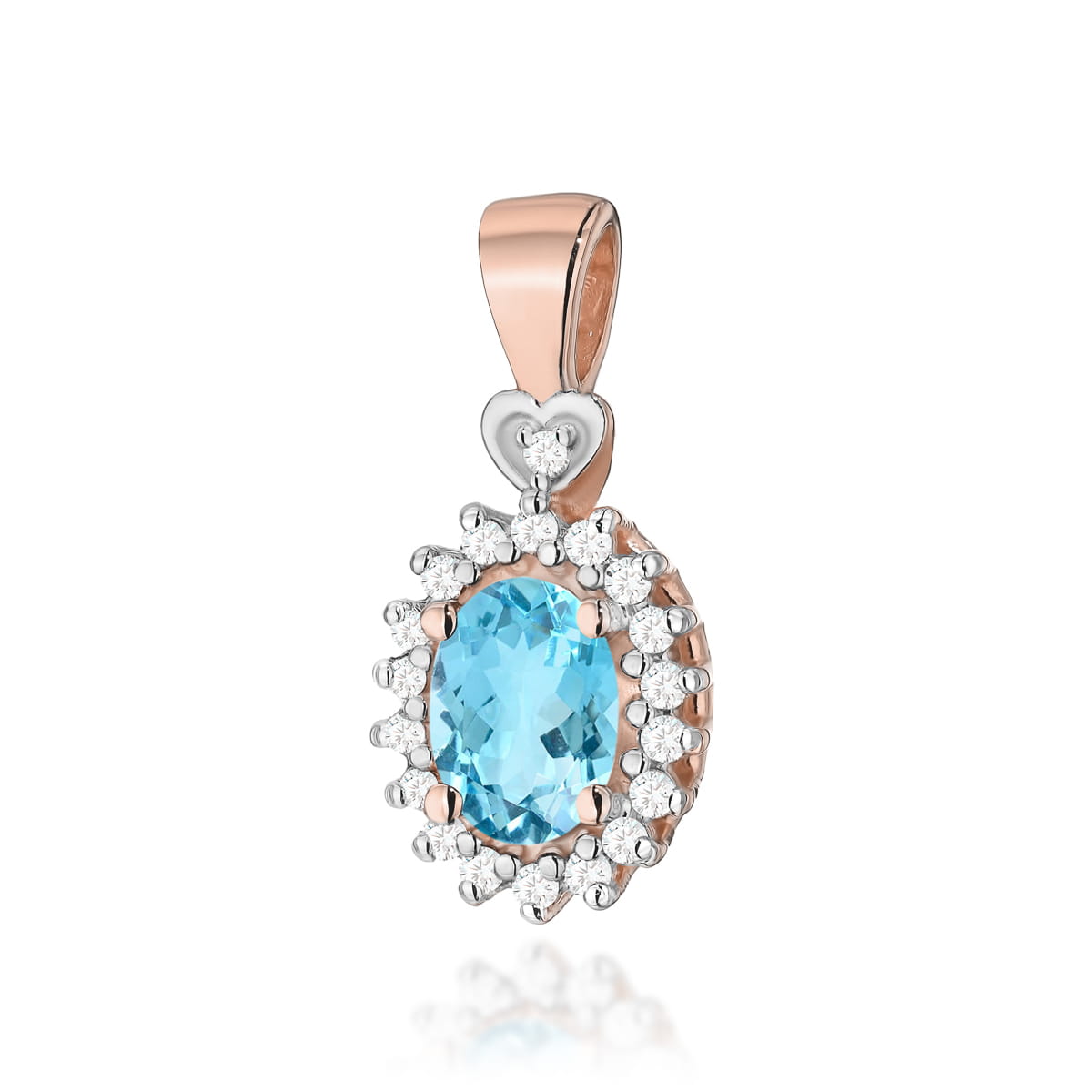 Gold Pendant With Topaz And Diamonds