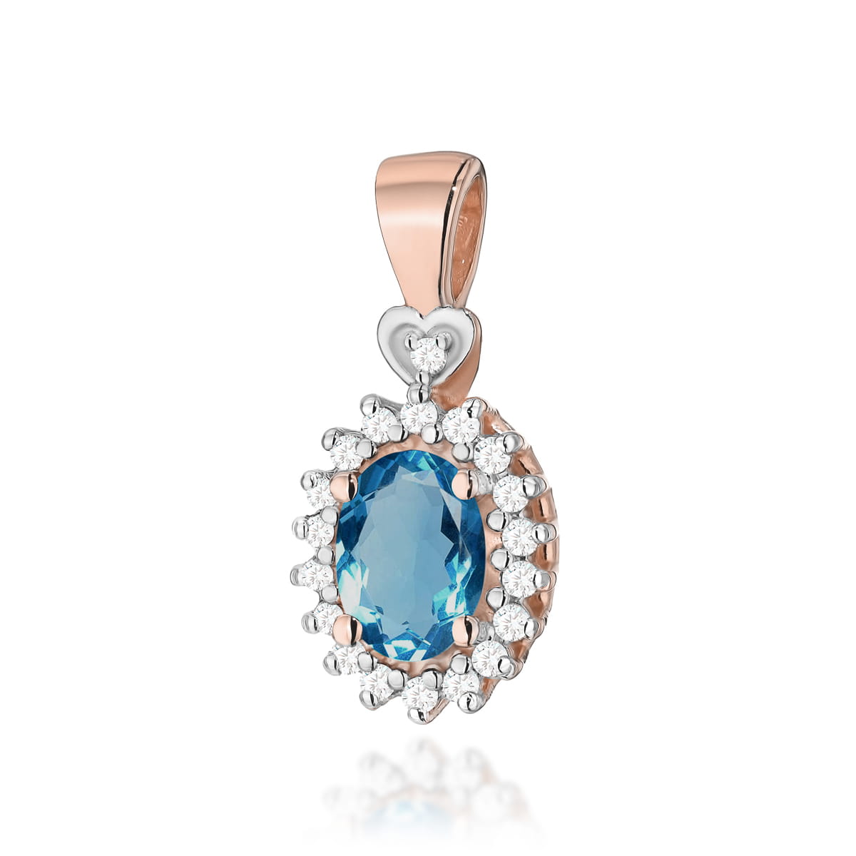 Gold Pendant With London Topaz And Diamonds