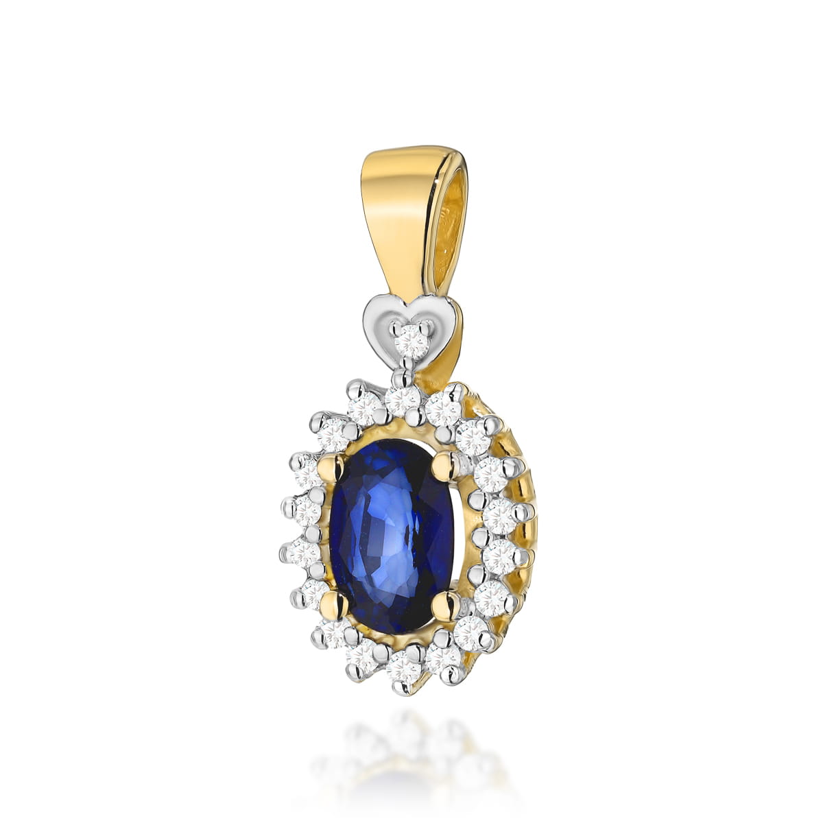Gold Pendant With Sapphire And Diamonds