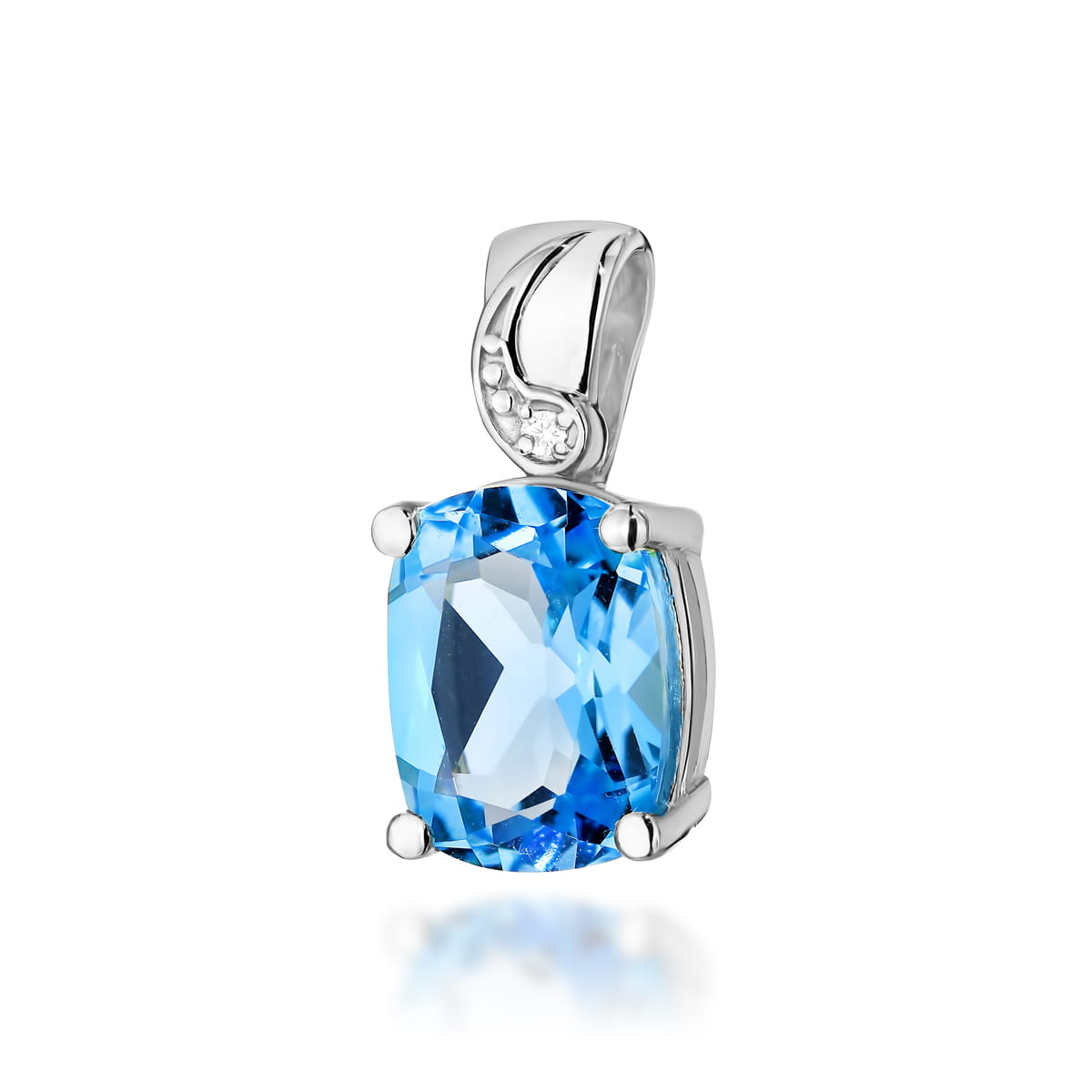 Gold Pendant With Topaz And Diamonds