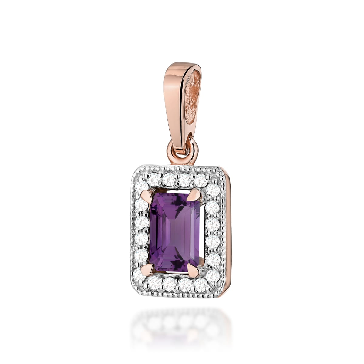 Gold Pendant With Amethyst And Diamonds