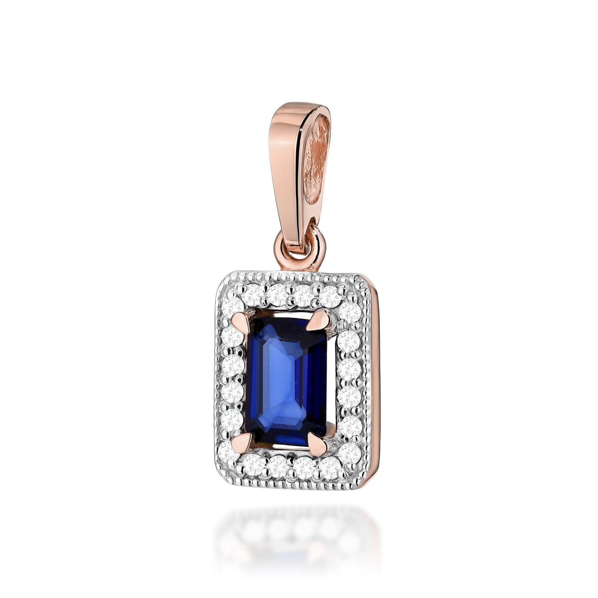 Gold Pendant With Sapphire And Diamonds