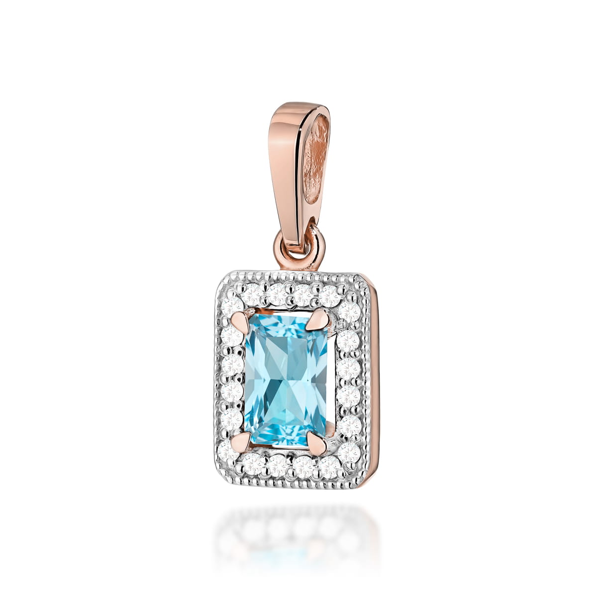 Gold Pendant With Topaz And Diamonds