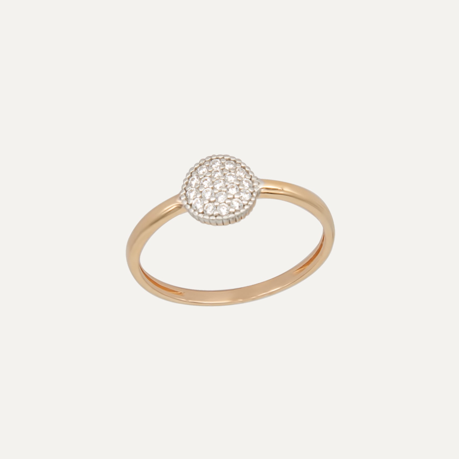 Auksinis žiedas „Apvalus spindesys“