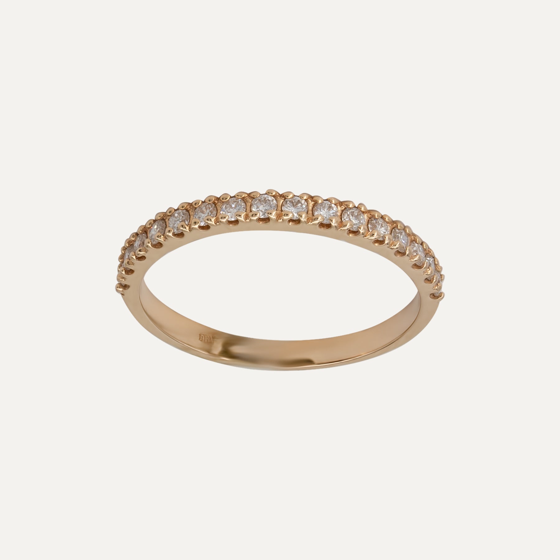 Auksinis Žiedas „Briliantų Pusjuostė“