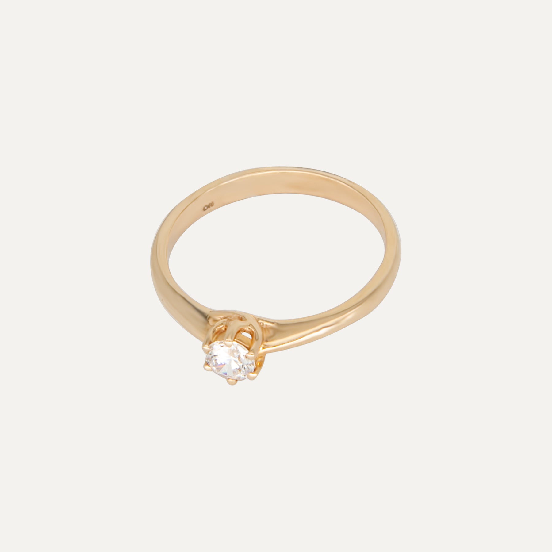 Auksinis žiedas „Sužadėtuvių su cirkoniu -3“