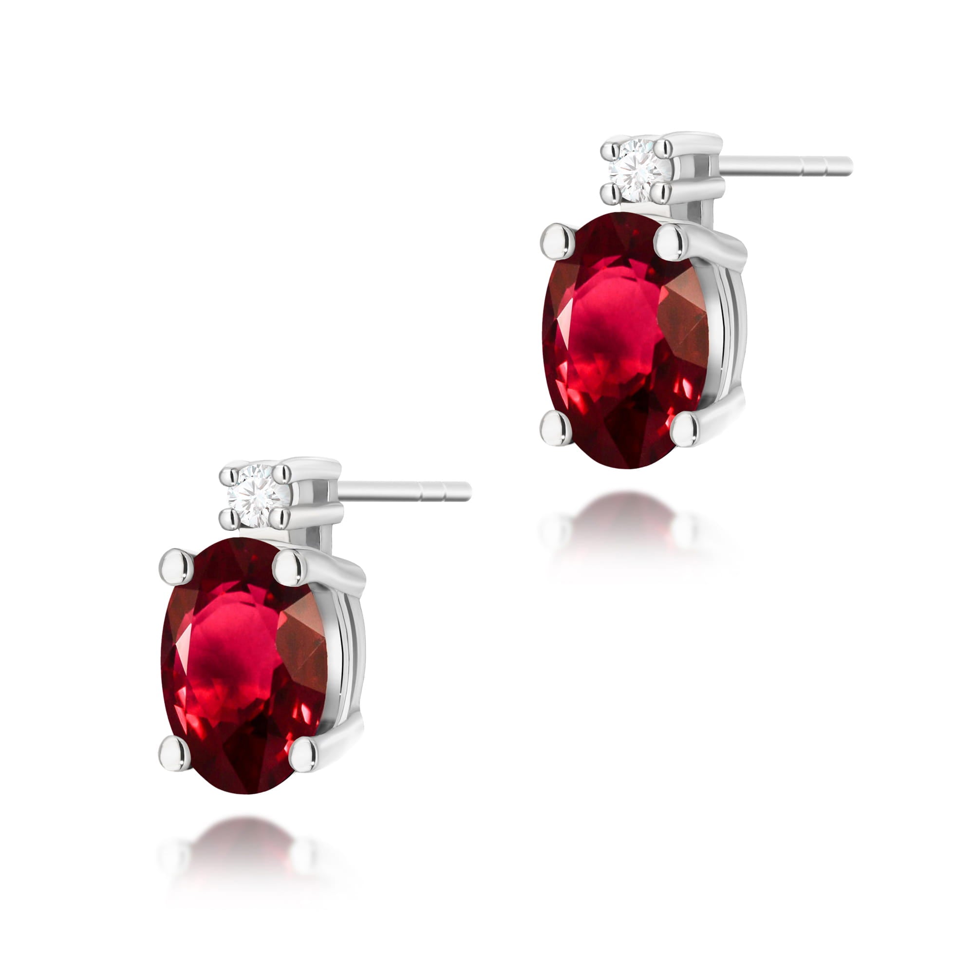 Gold Earrings With Rubies And Diamonds