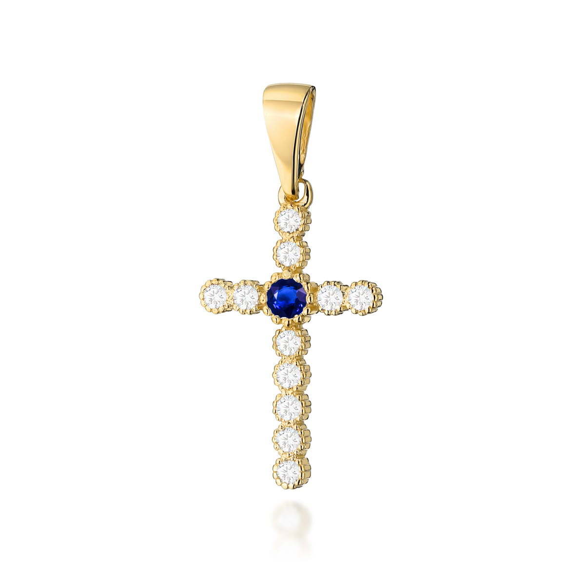 Gold Pendant With Sapphire And Diamonds