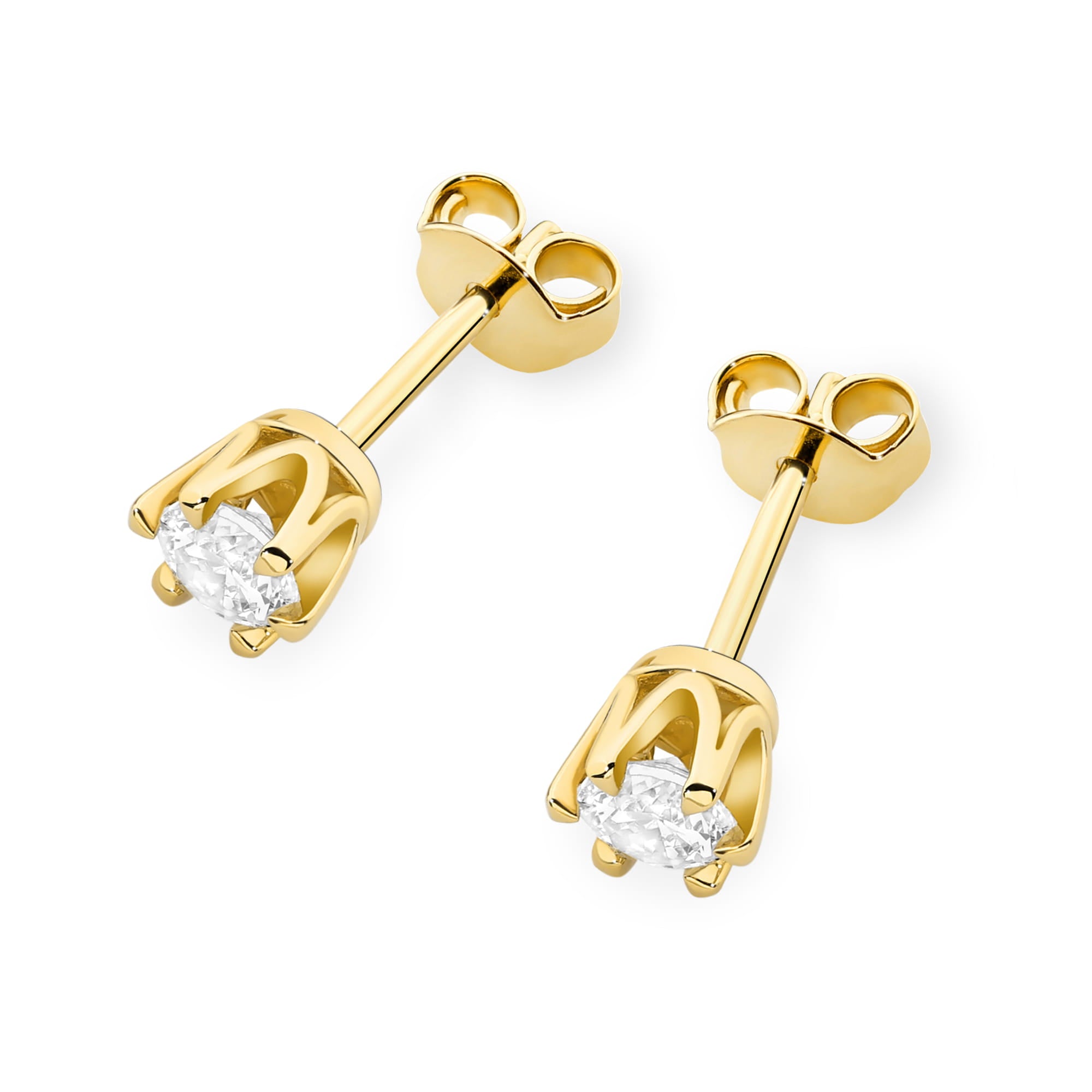 Gold Earrings With Diamonds