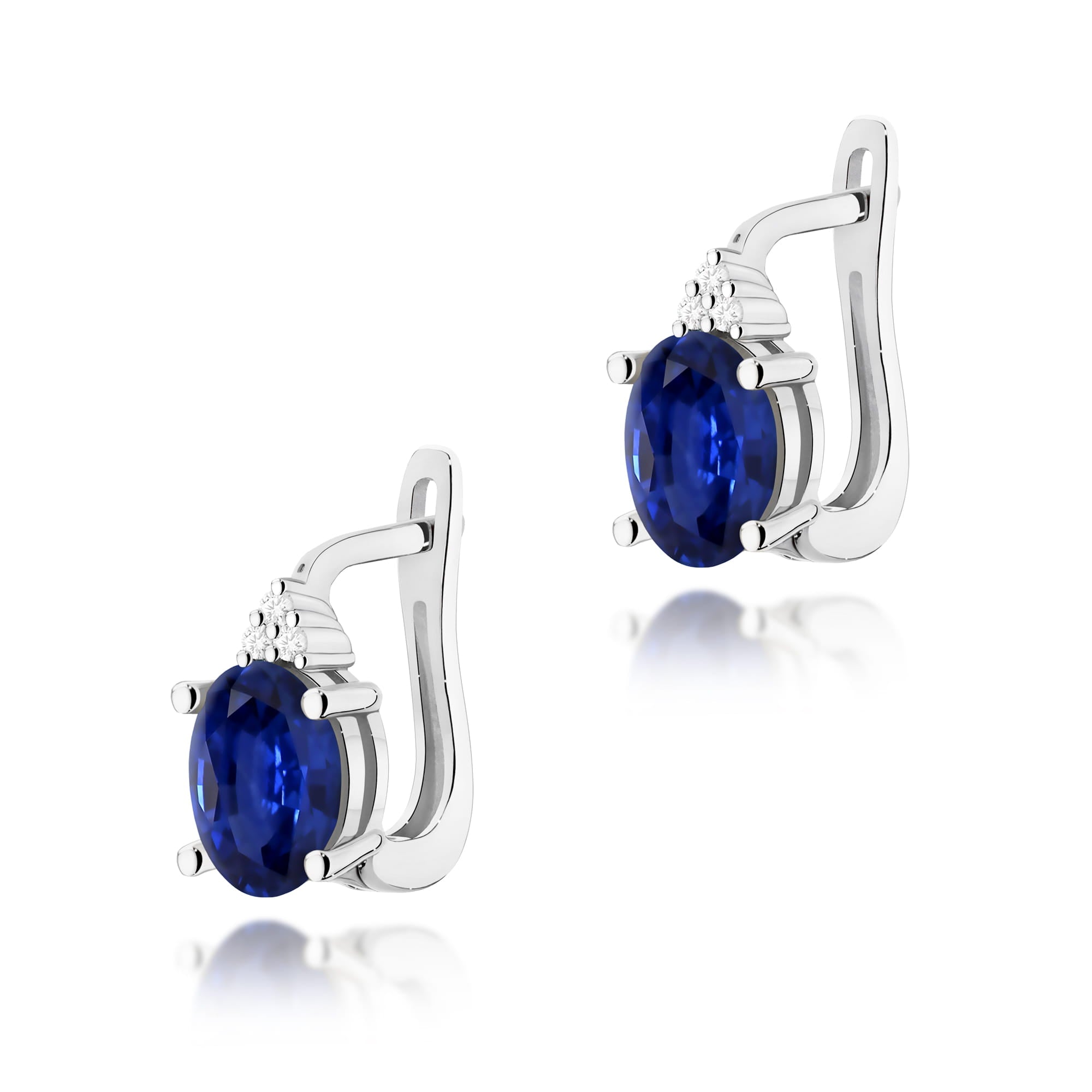 Gold Earrings With Sapphires And Diamonds