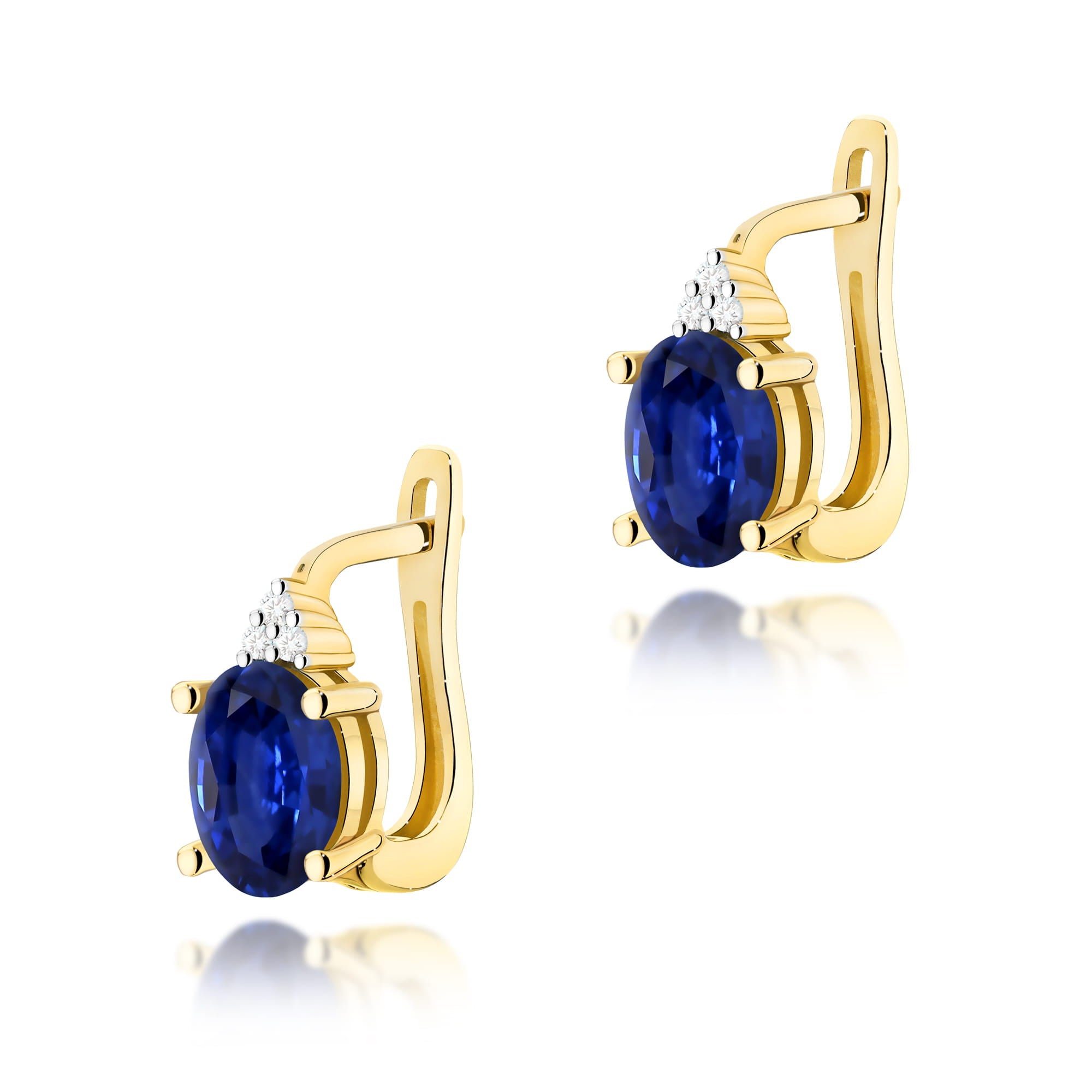 Gold Earrings With Sapphires And Diamonds
