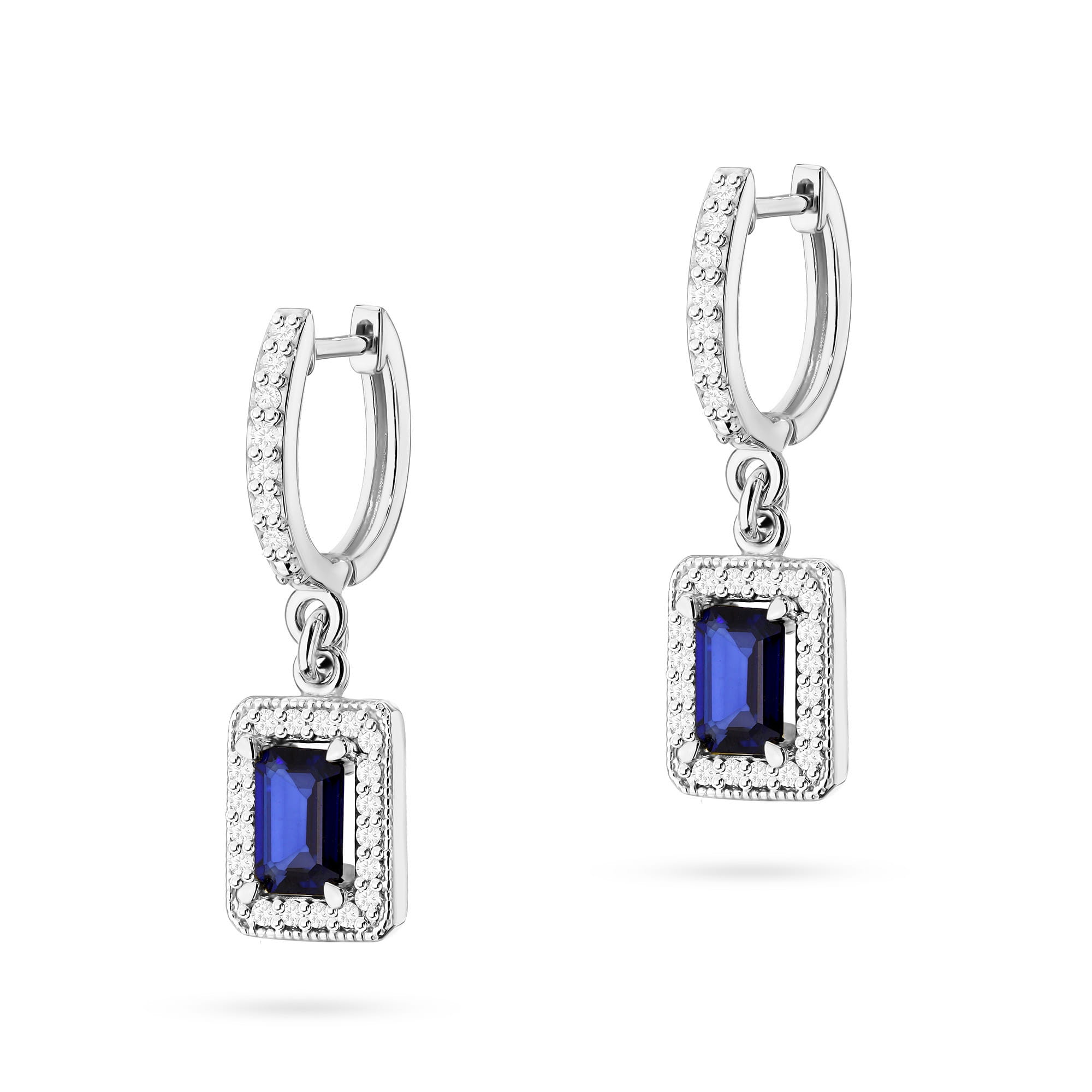 Gold Earrings With Sapphires And Diamonds 