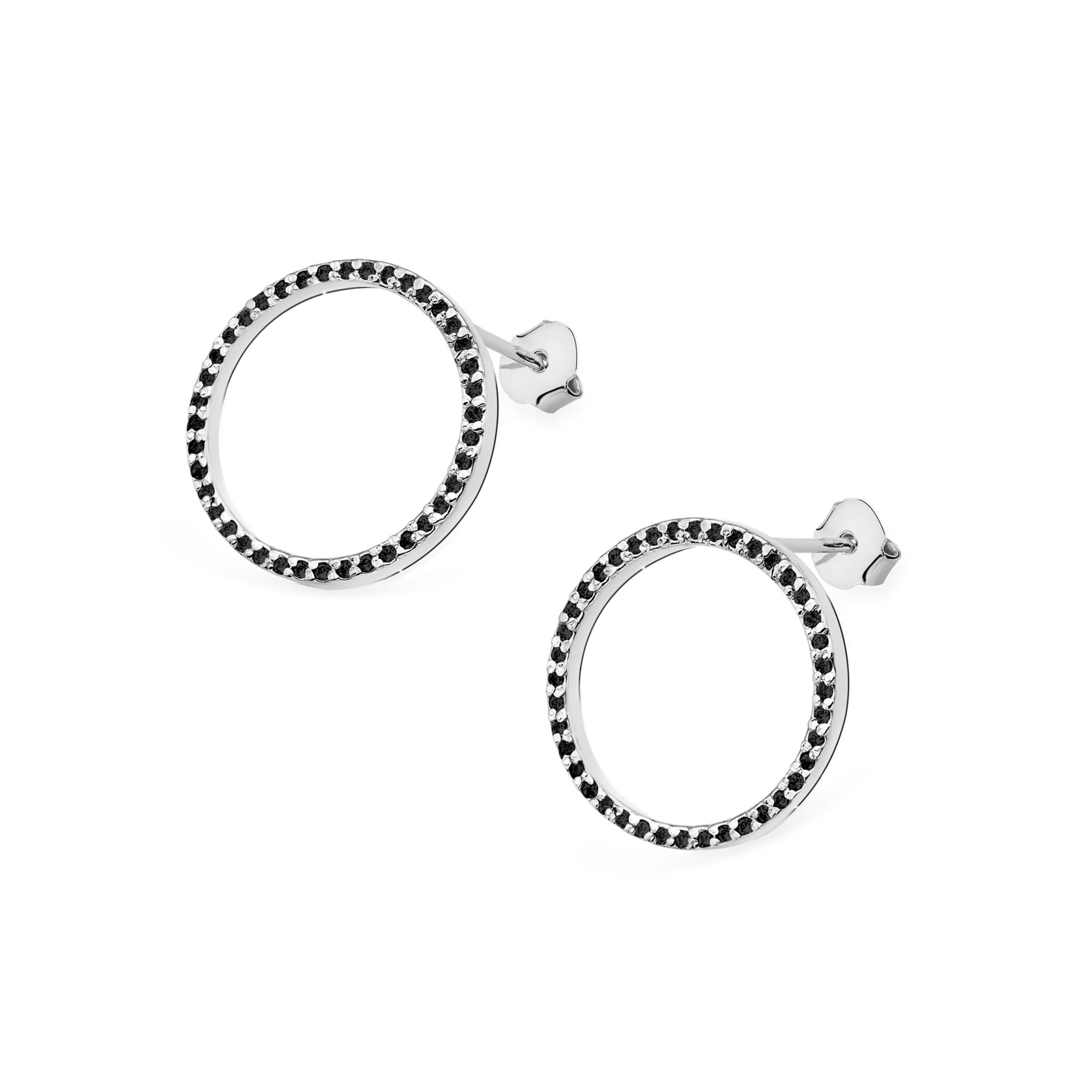 Gold Earrings With Black Diamonds