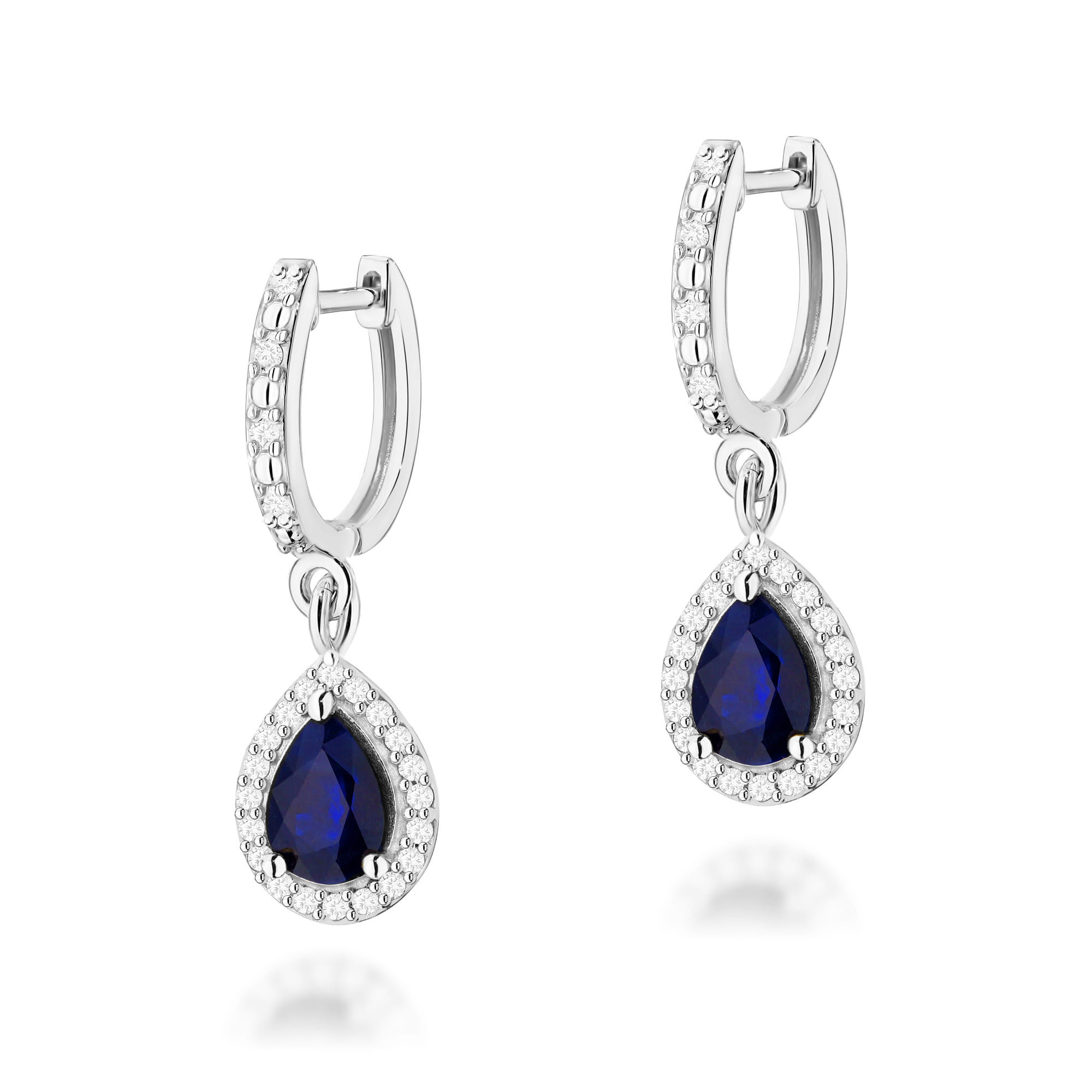 Gold Earrings With Sapphires And Diamonds