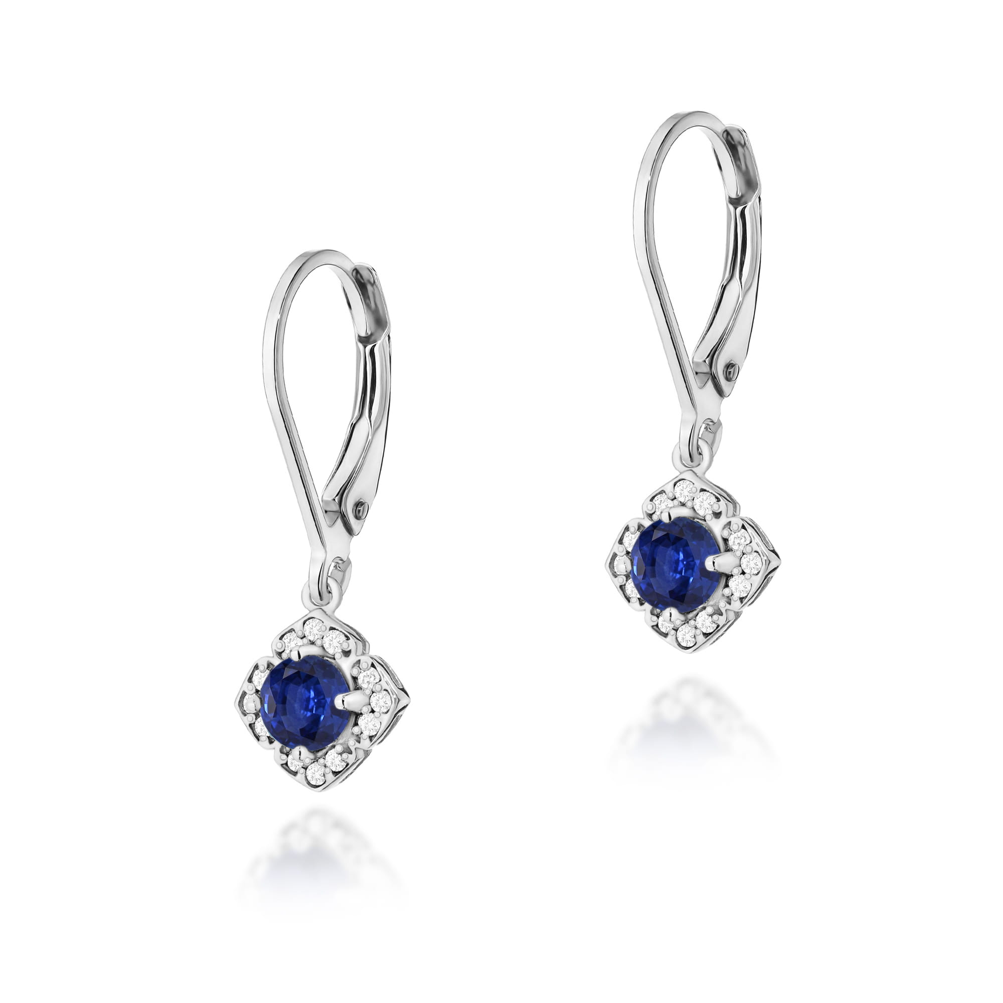 Gold Earrings With Sapphires And Diamonds