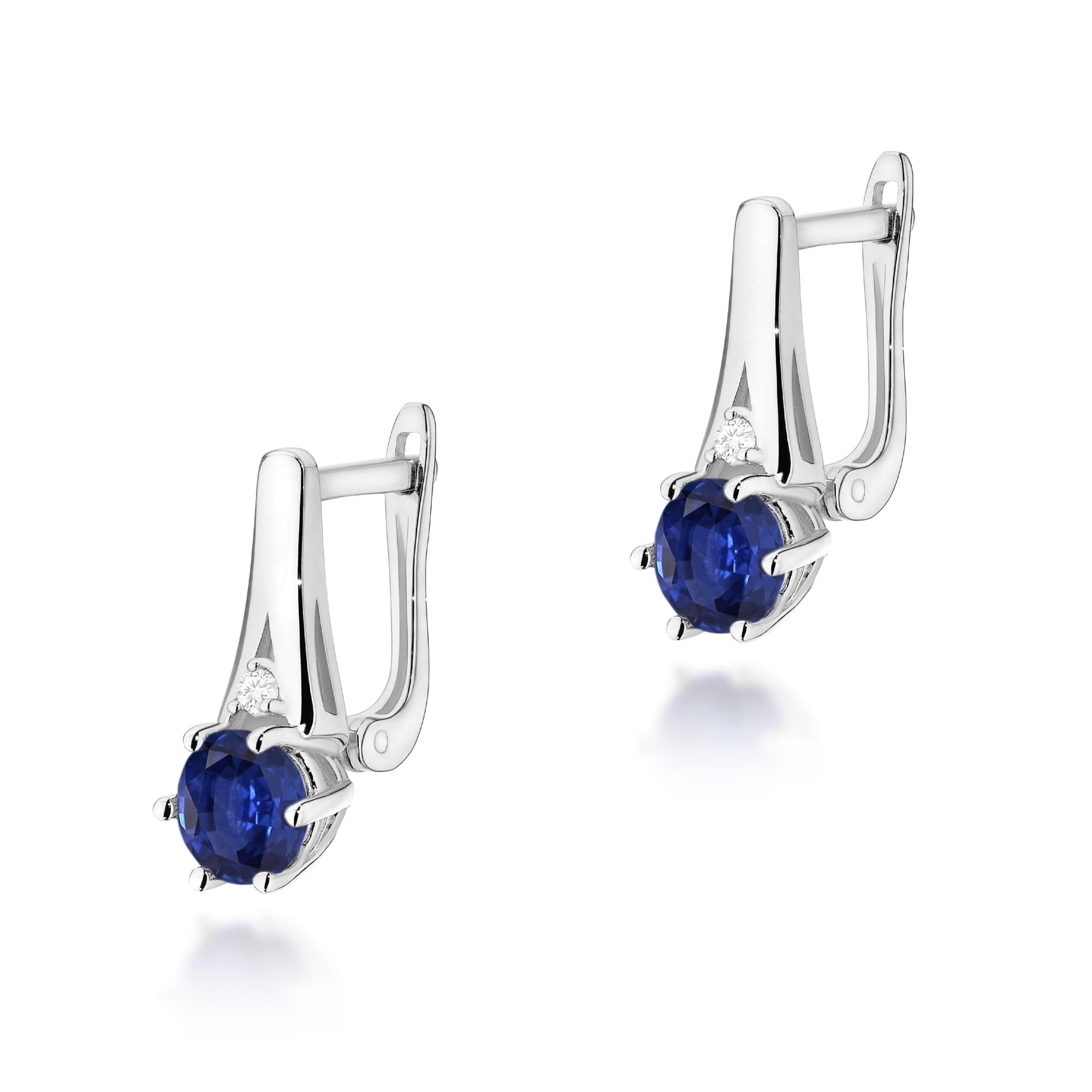 Gold Earrings With Sapphires And Diamonds