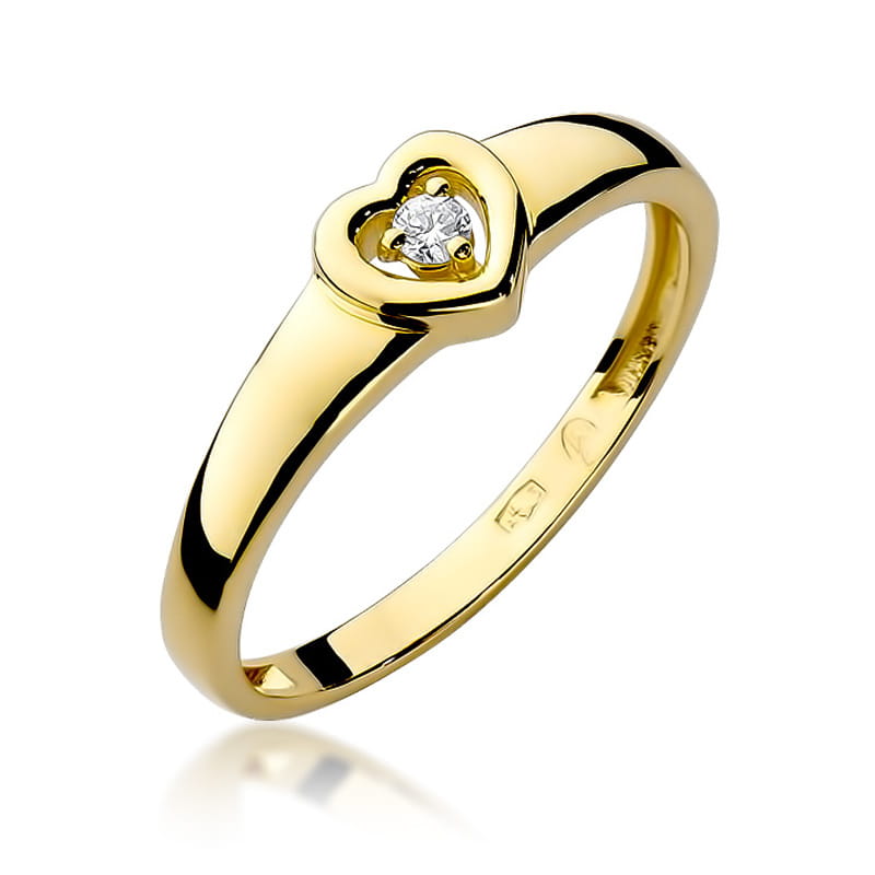 Gold Ring With Diamond 0.04ct