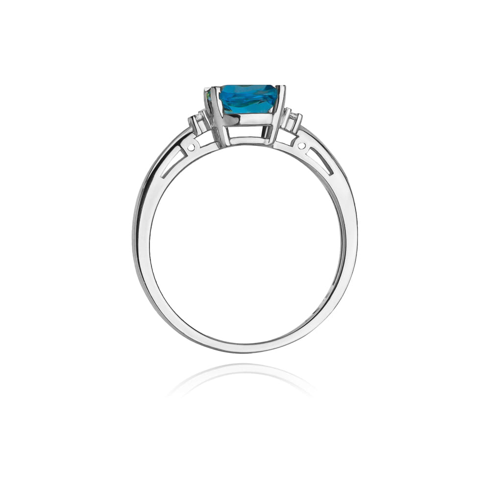 Gold Ring With Topaz And Diamonds