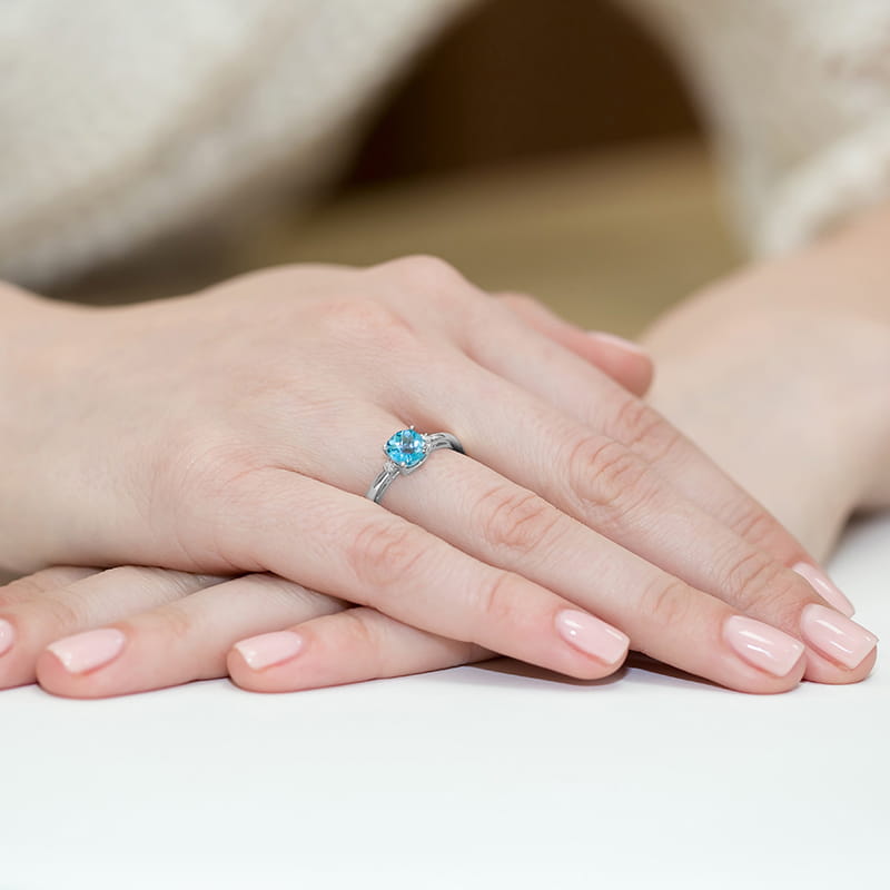 Gold Ring With Topaz And Diamonds