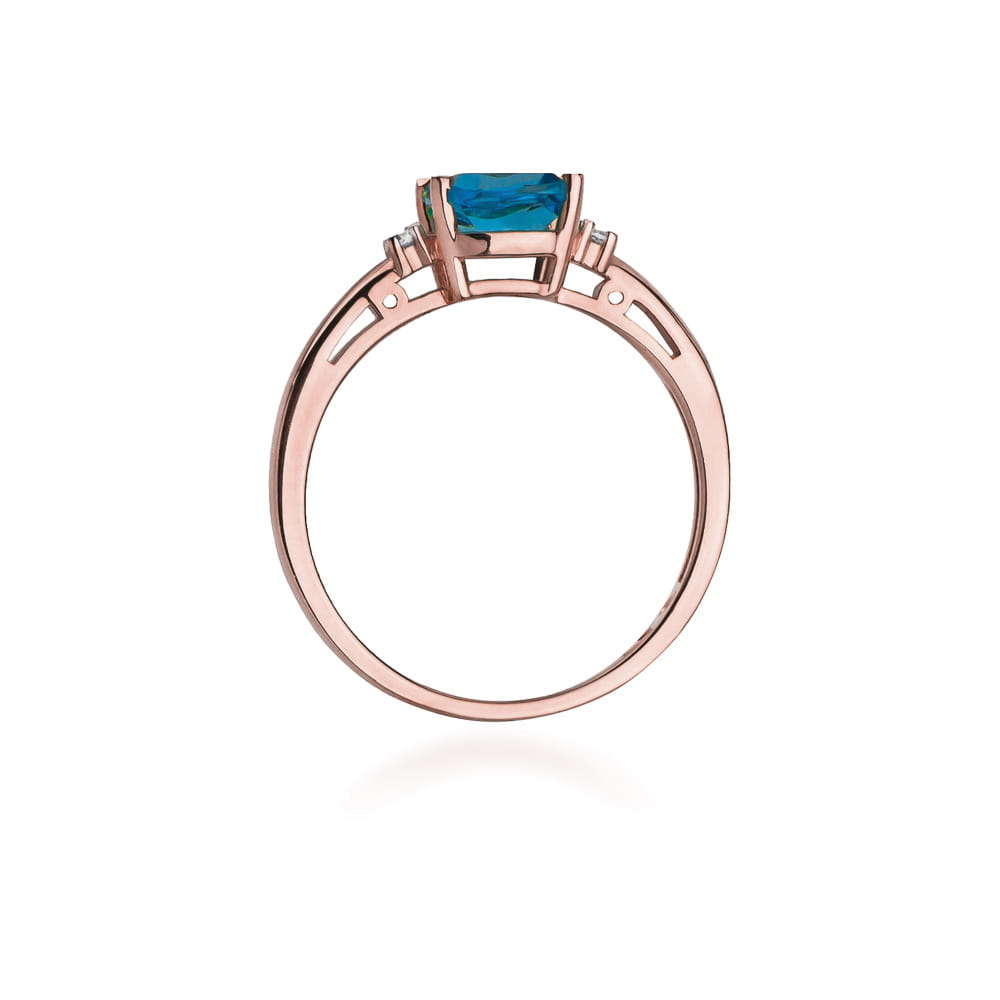 Gold Ring With Topaz And Diamonds