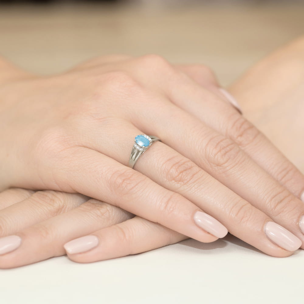 Gold Ring With Topaz And Diamonds