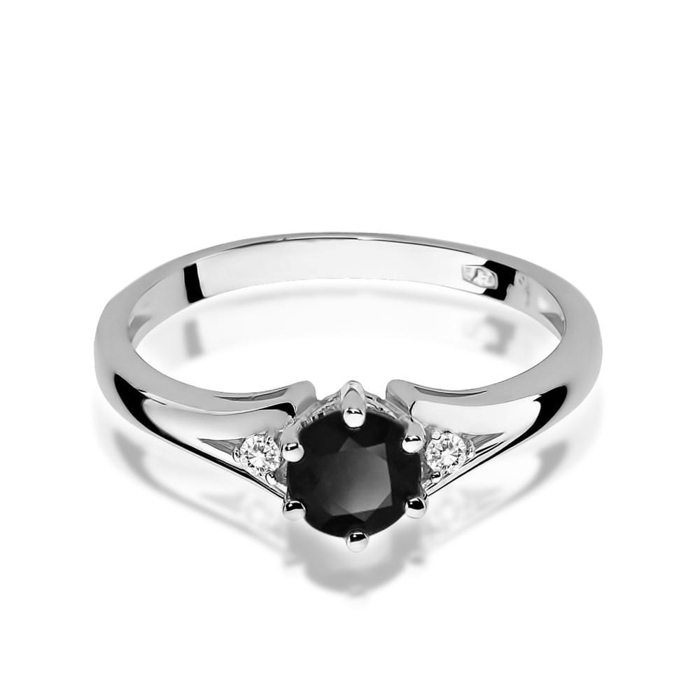 Gold Ring With Black And White Diamonds