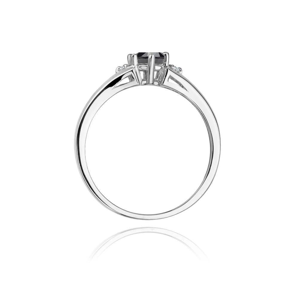 Gold Ring With Black And White Diamonds
