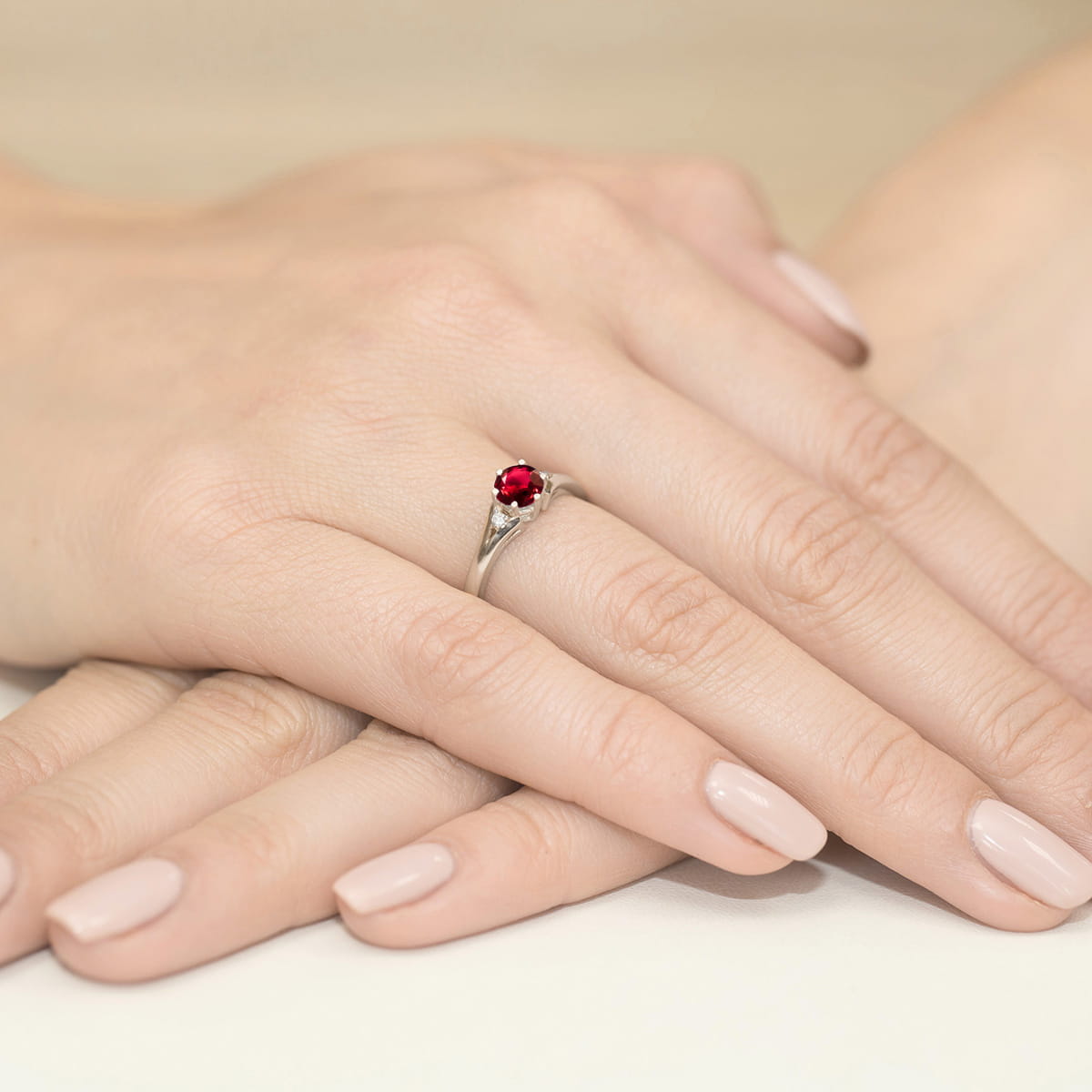 Gold Ring With Ruby And Diamonds
