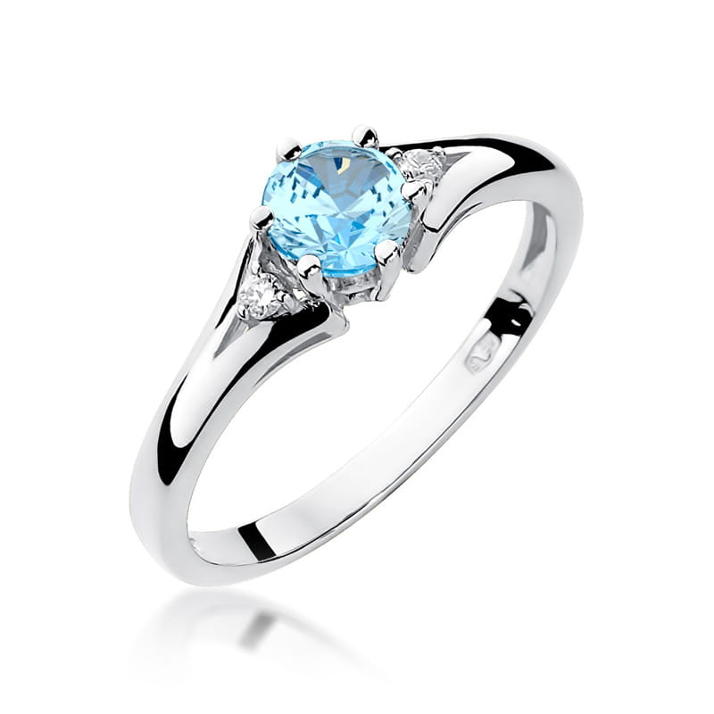 Gold Ring With Topaz And Diamonds
