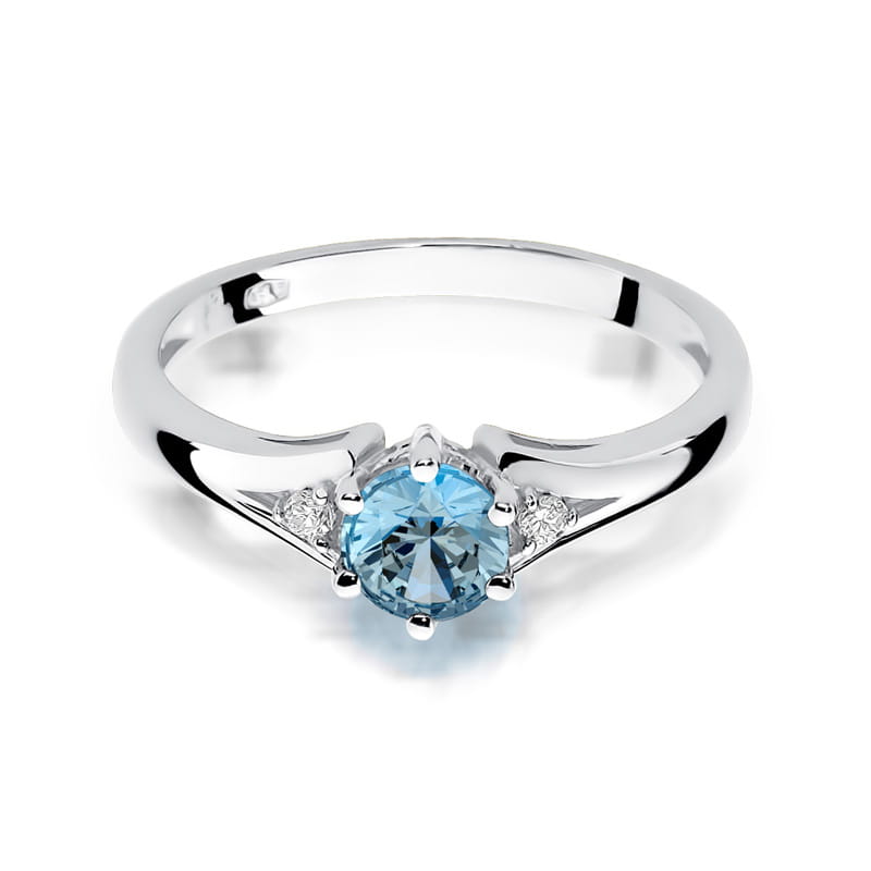 Gold Ring With Topaz And Diamonds