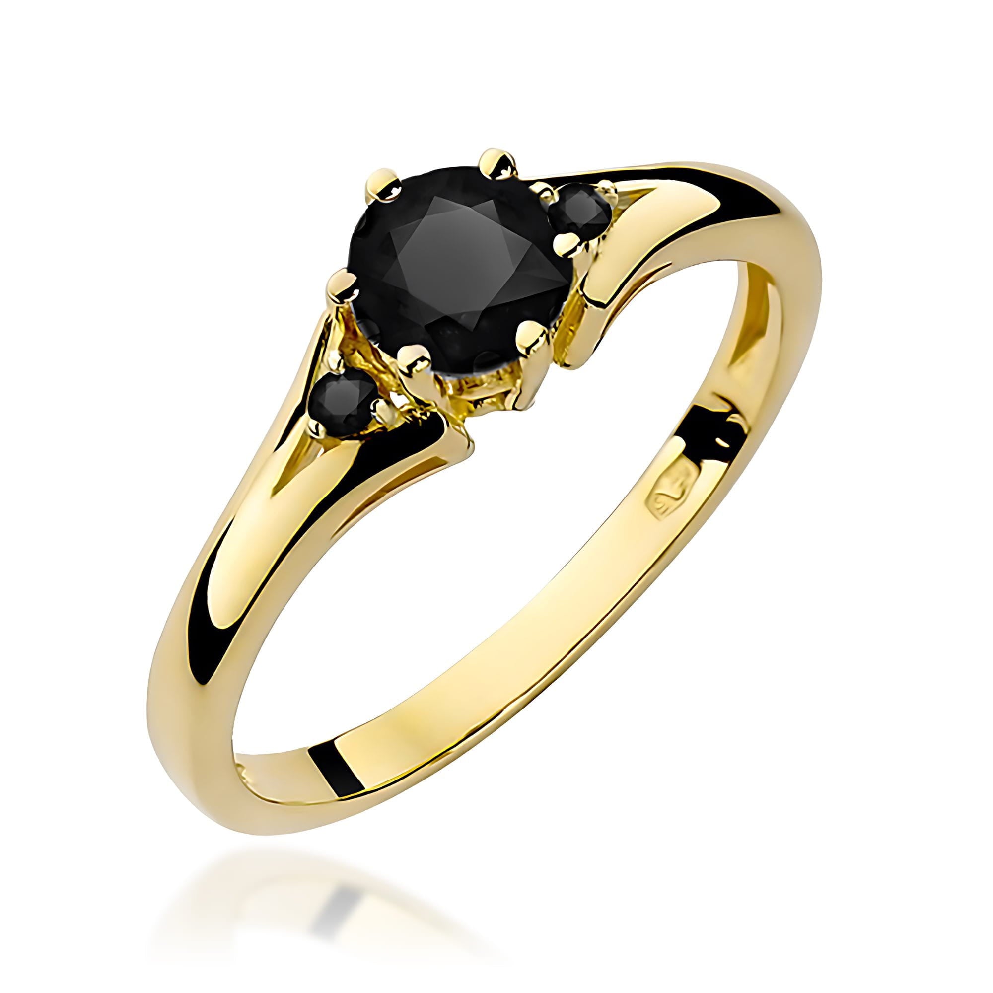 Gold Ring With Black Diamonds