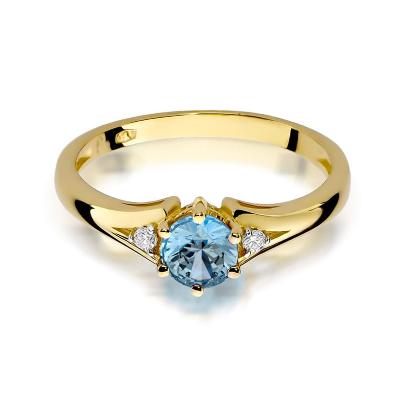 Gold Ring With Topaz And Diamonds