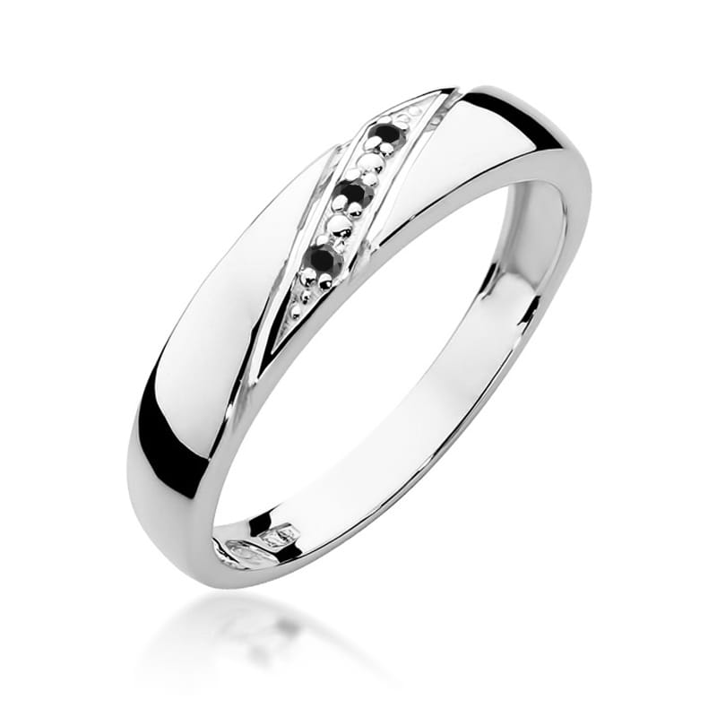 Gold Ring With Black Diamonds
