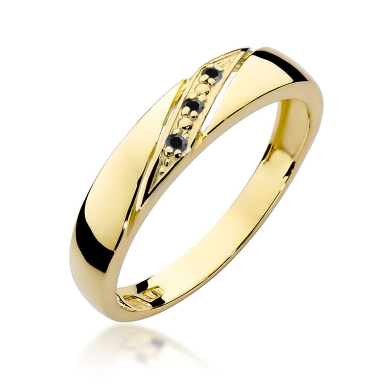 Gold Ring With Black Diamonds