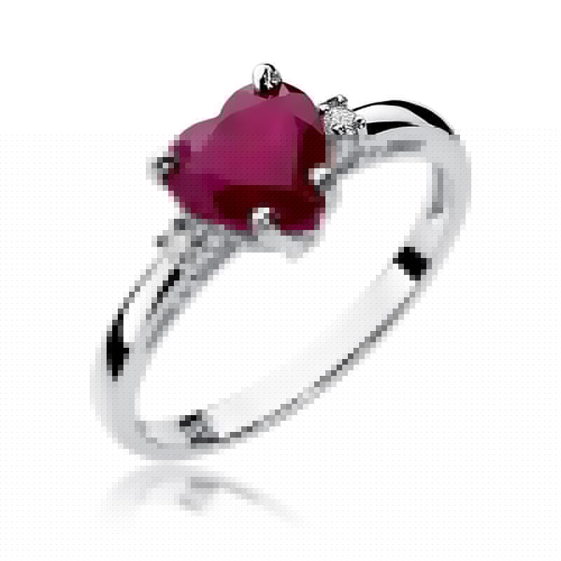 Gold Ring With Ruby And Diamonds