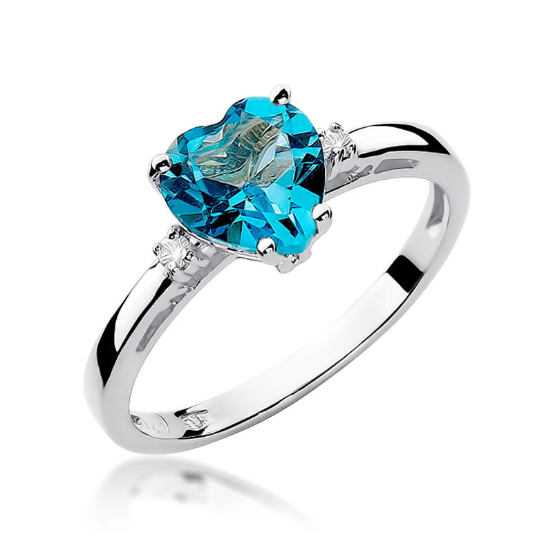 Gold Ring With Topaz And Diamonds
