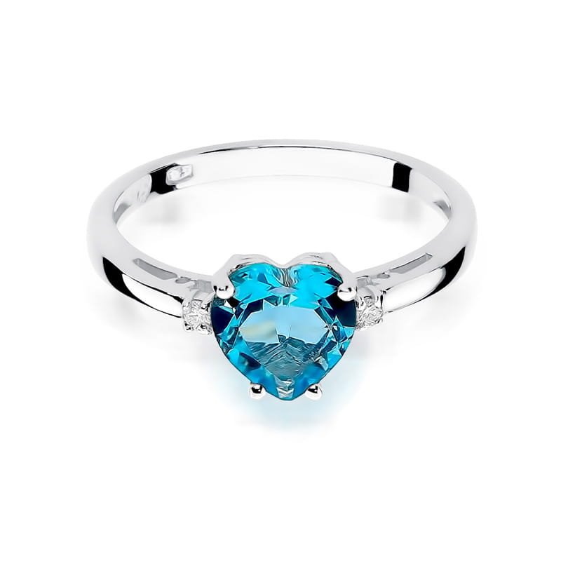 Gold Ring With Topaz And Diamonds